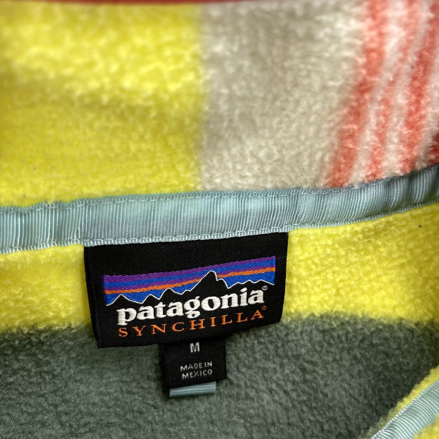 Patagonia Patagonia Synchilla Fleece Jacket Womens M Yellow Striped Snap T Pullover Basic Jacket Outdoor Aztec Winter Fall Spring Size M / US 6-8 / IT 42-44 - 5 Thumbnail