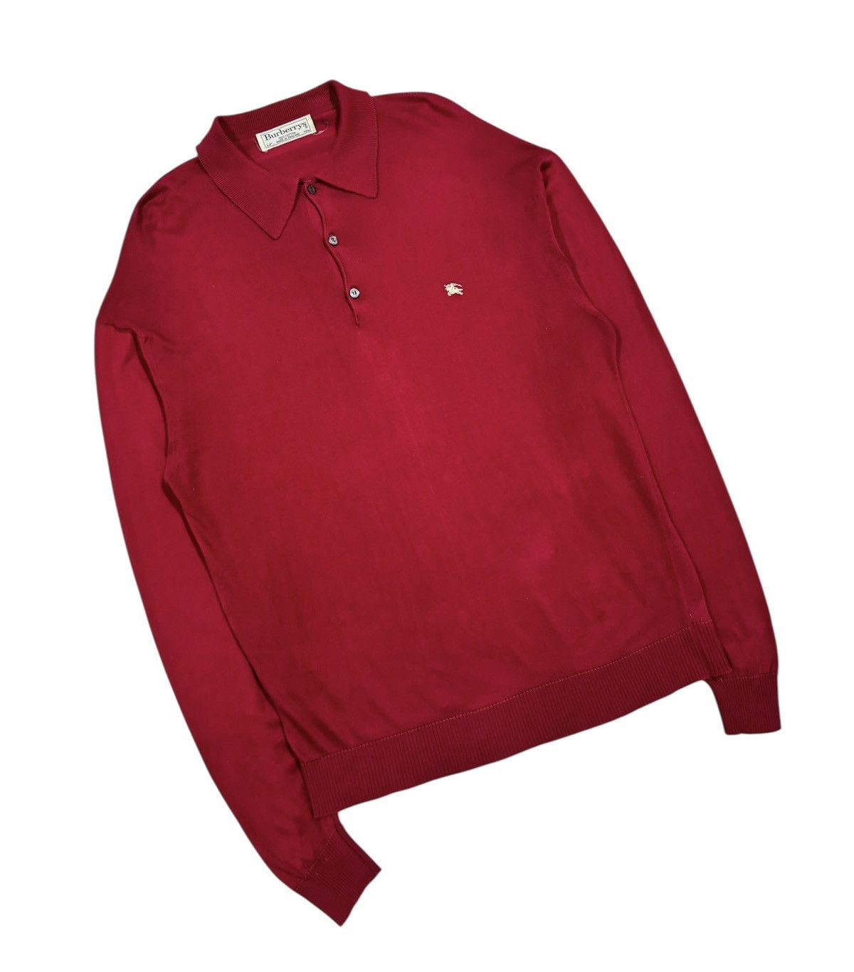 Burberry × Vintage Vtg🎈Burberrys Polo Shirt Jumper Oversized Made In England Size US S / EU 44-46 / 1 - 4 Thumbnail