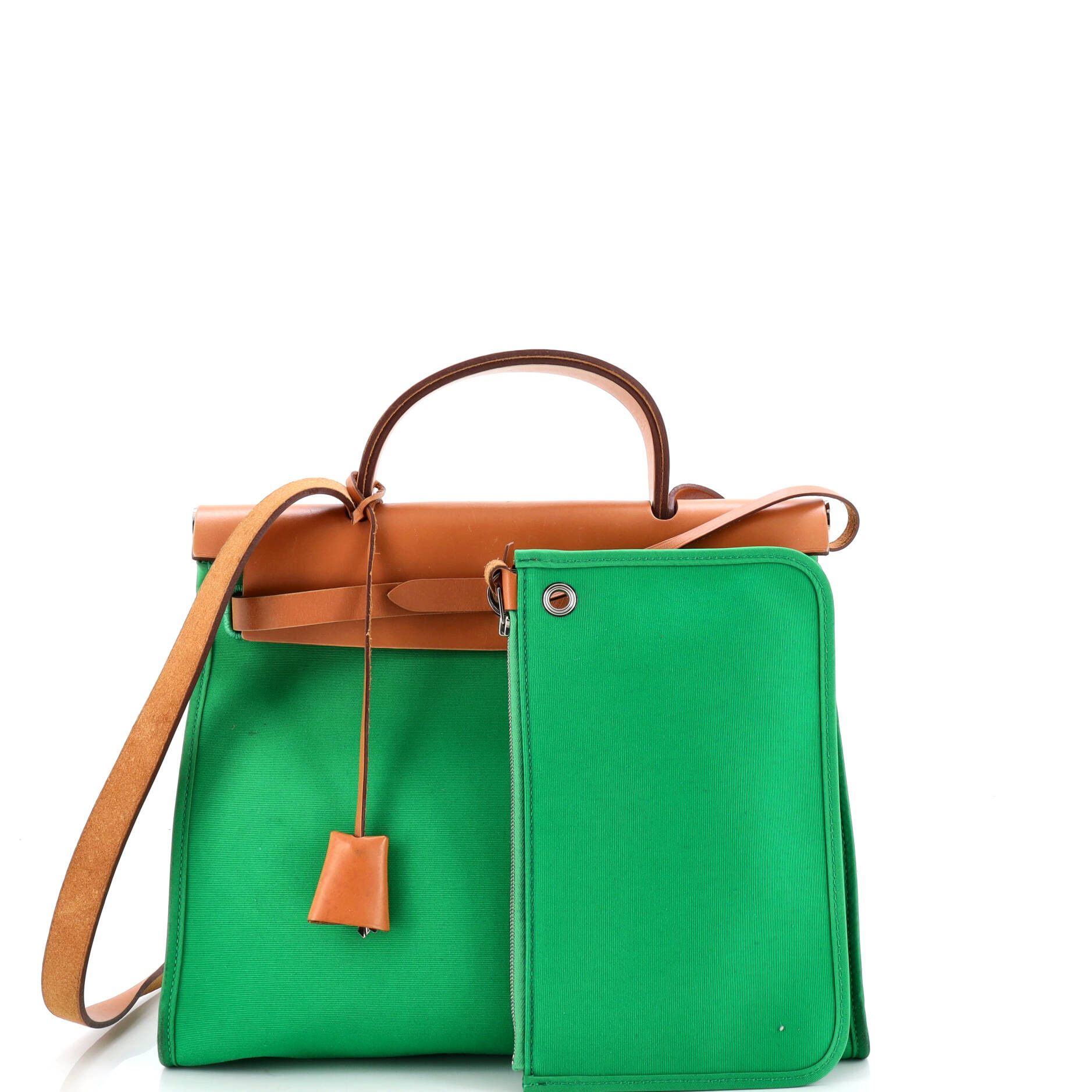 Hermes Herbag Zip Berline Vache Canvas and Leather 31 Size ONE SIZE - 1 Thumbnail