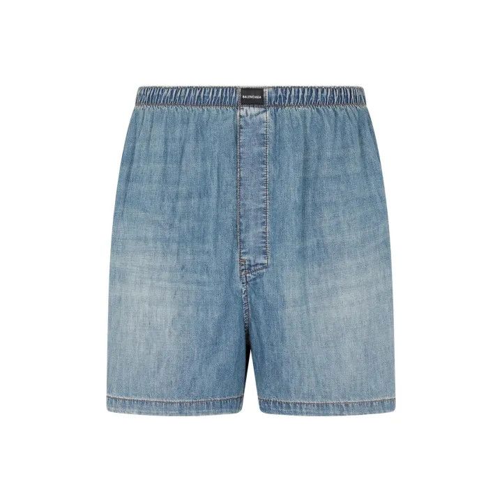Balenciaga Balenciaga Denim Elastic Waist Shorts for Men Size US 30 / EU 46 - 1 Thumbnail