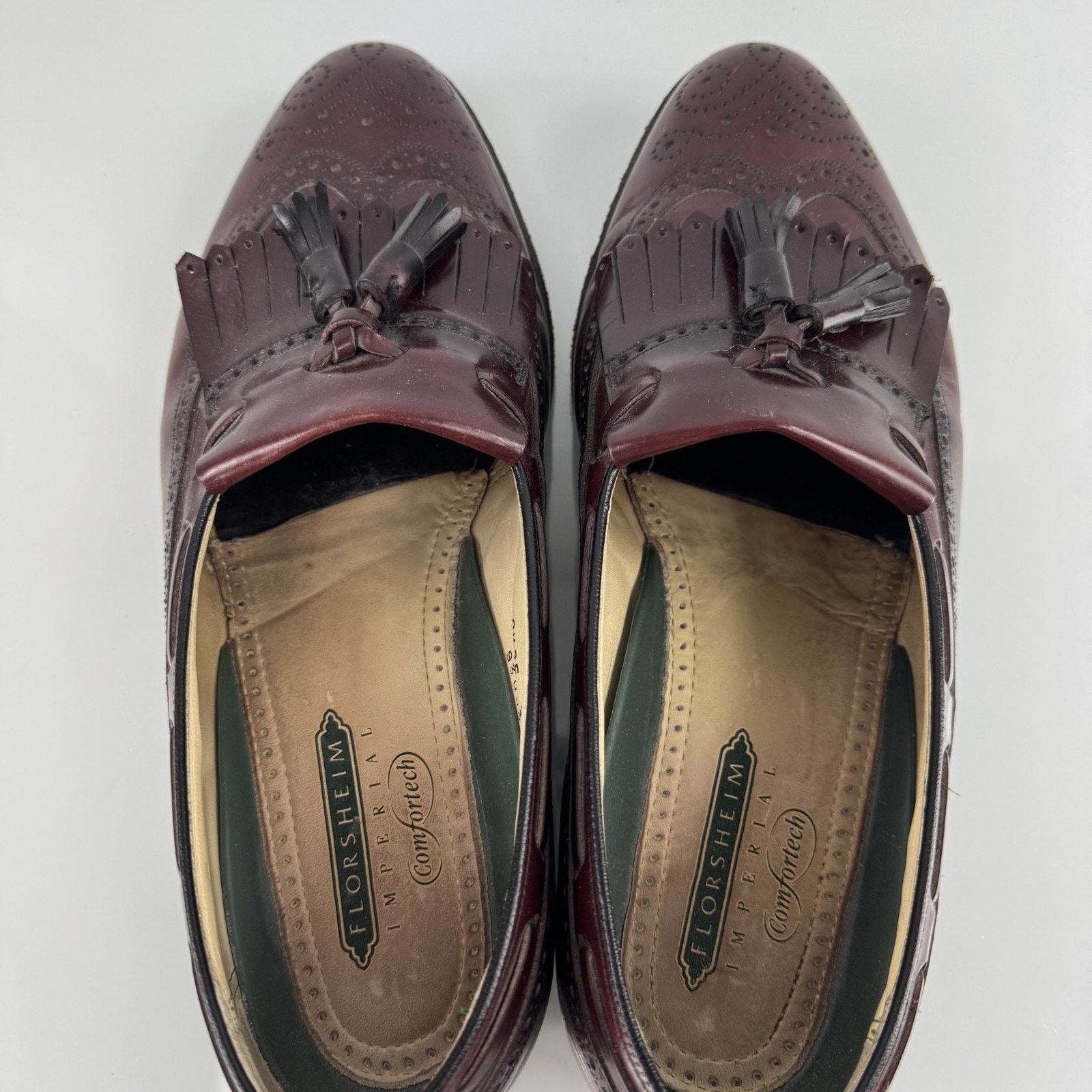 Florsheim Florsheim VTG Loafers 9.5 3E Burgundy Wing Tip Tassels USA Size US 9.5 / EU 42-43 - 4 Thumbnail