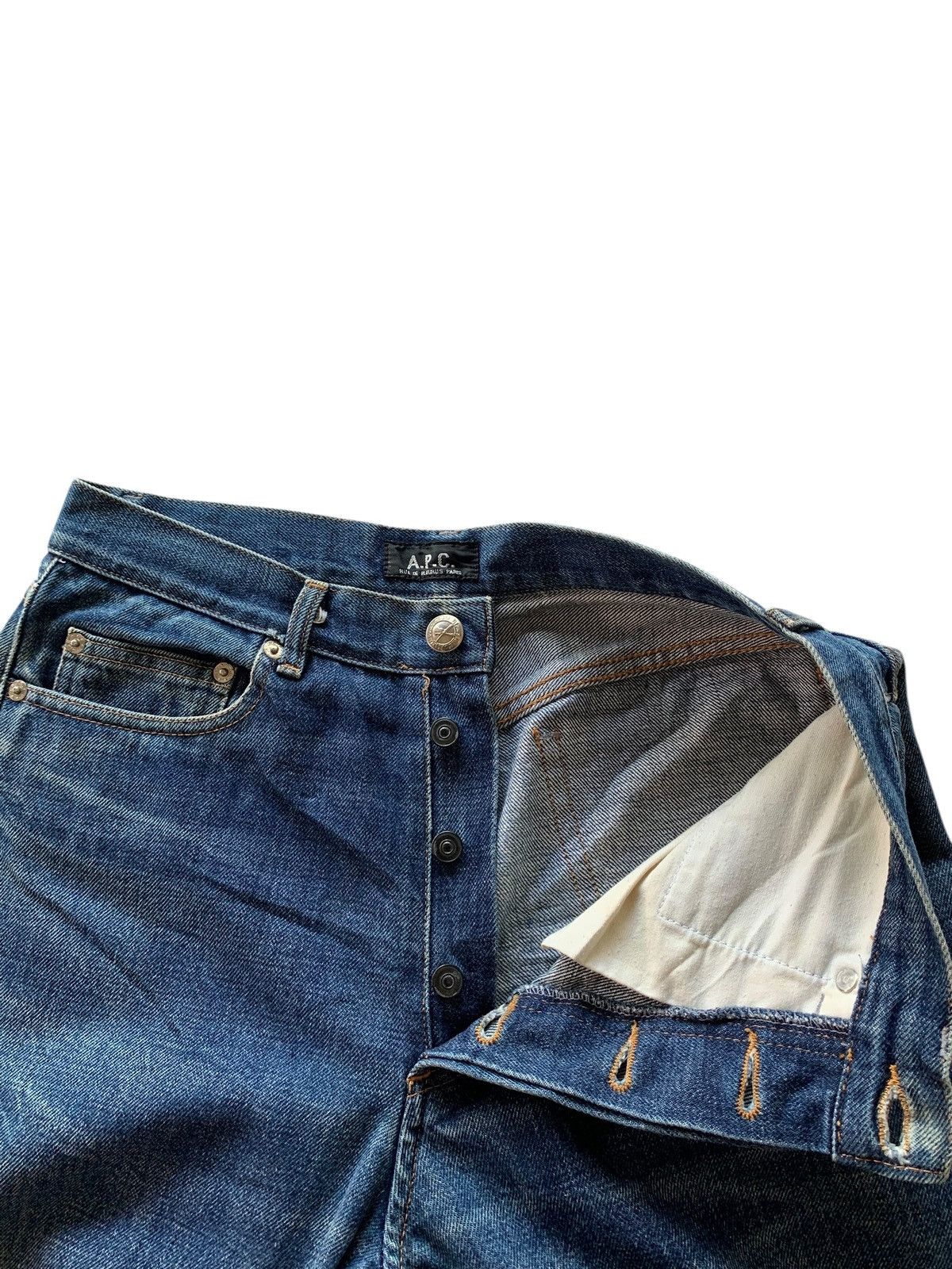 A.P.C. A.P.C SELVEDGE FADED & RUSTY JAPANESE DISTRESSED DENIM Size US 29 - 13 Thumbnail