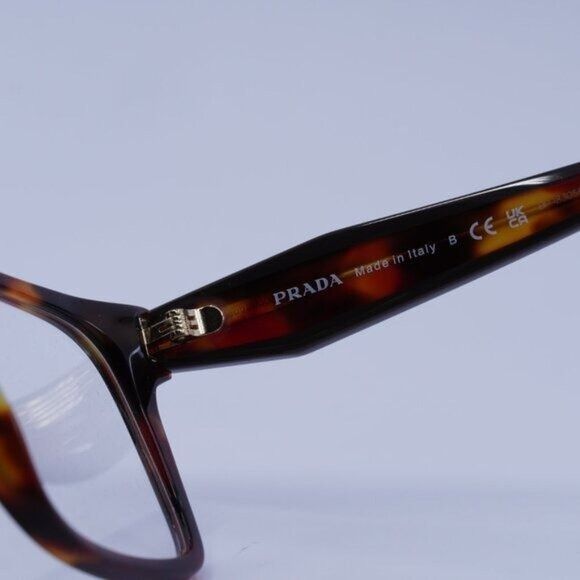 Prada Prada PRB03V 22A1O1 Eyeglasses Poppy Havana 54mm Square Size ONE SIZE - 5 Thumbnail