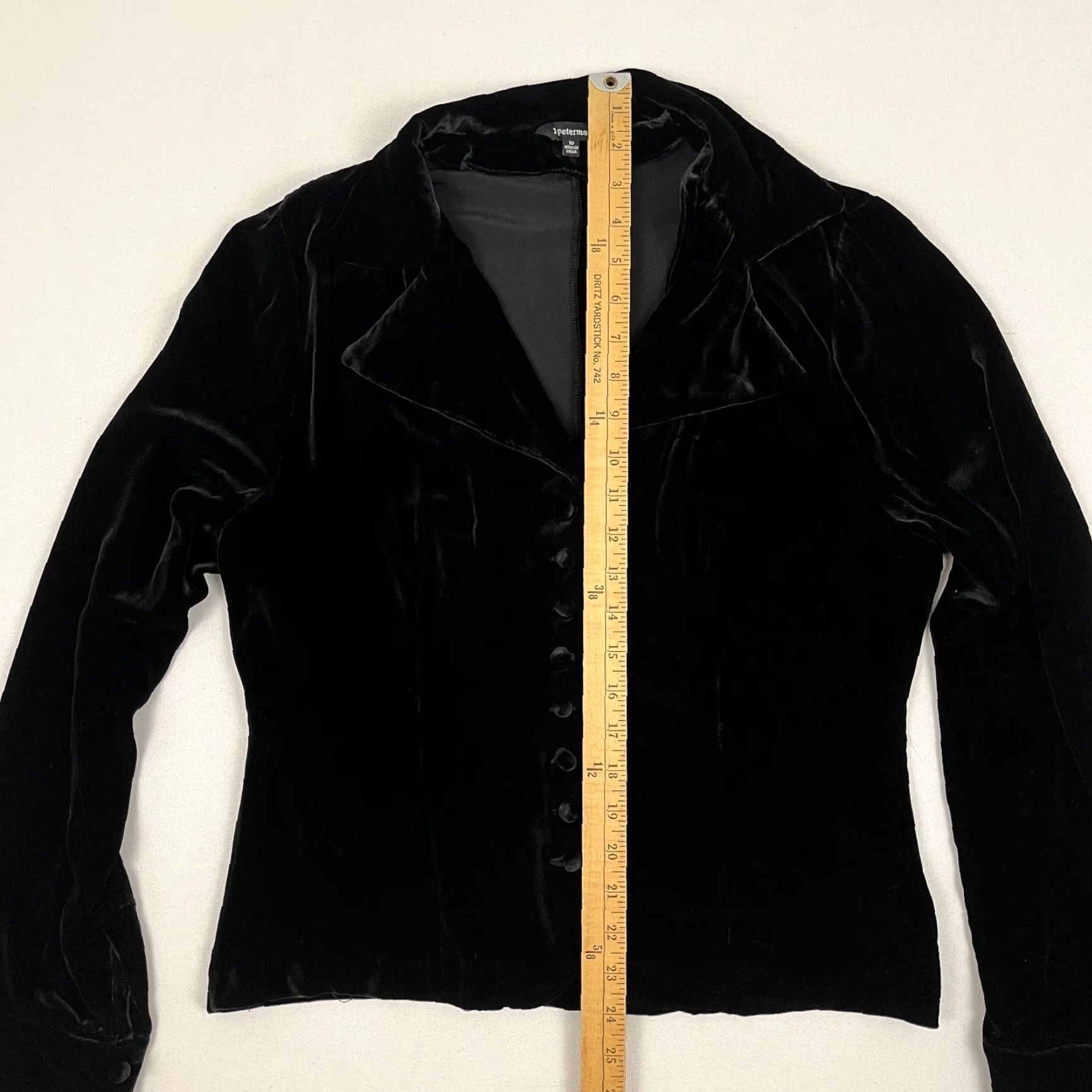 Vintage VINTAGE J. Peterman Weskit Blouse Womens Sz 10 Black Silk Blend Velvet Goth Button Shirt Size L / US 10 / IT 46 - 4 Thumbnail