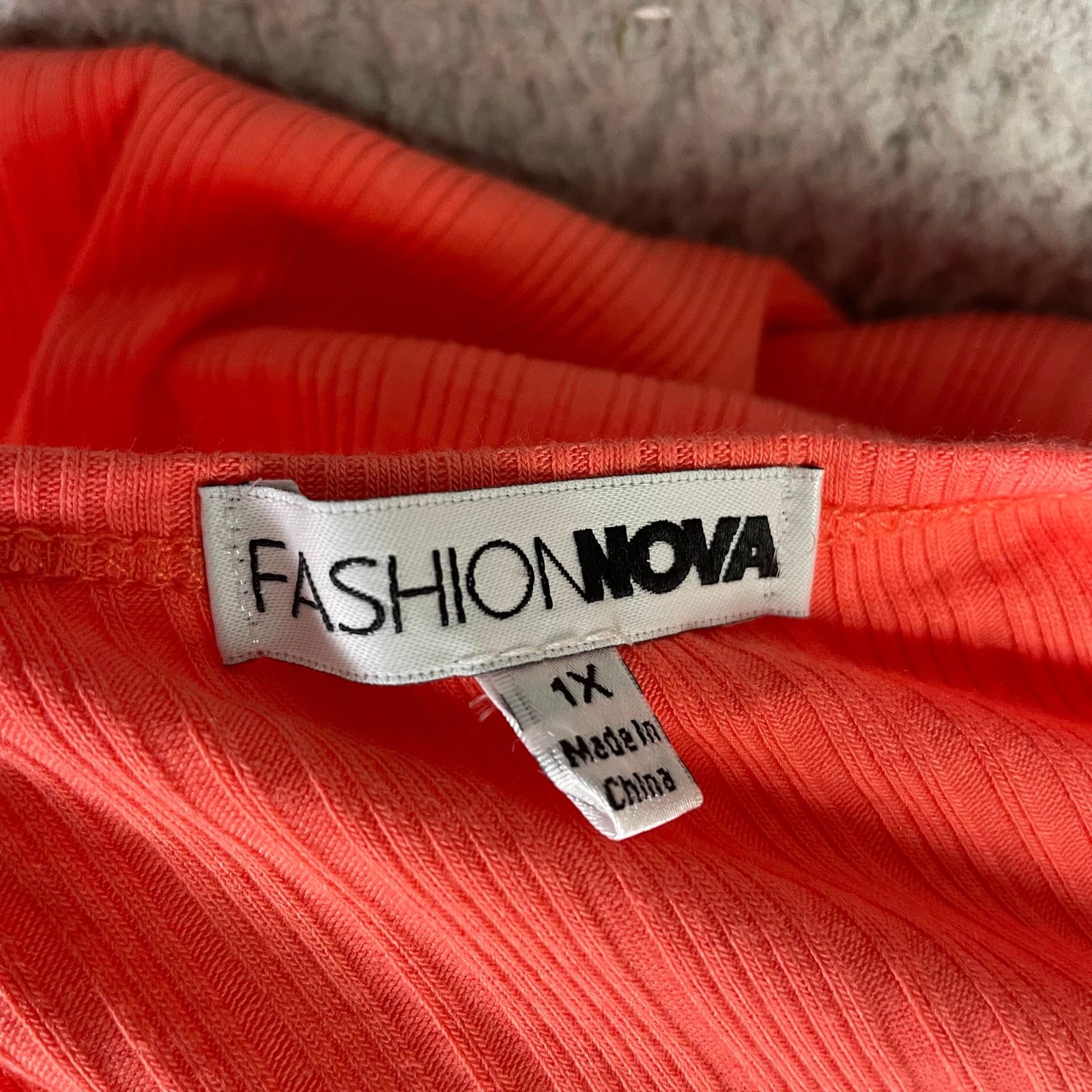Other Fashion Nova Women's 1X Orange Cutout Ribbed Bodycon Dress Size XL / US 12-14 / IT 48-50 - 8 Thumbnail