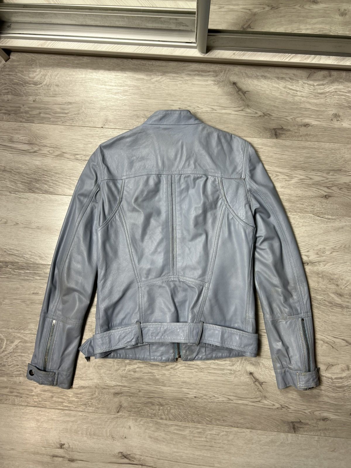 Dolce & Gabbana × Vintage Rare Dolce Gabbana Blue Leather Biker Jacket Size 44 Size M / US 6-8 / IT 42-44 - 13 Thumbnail