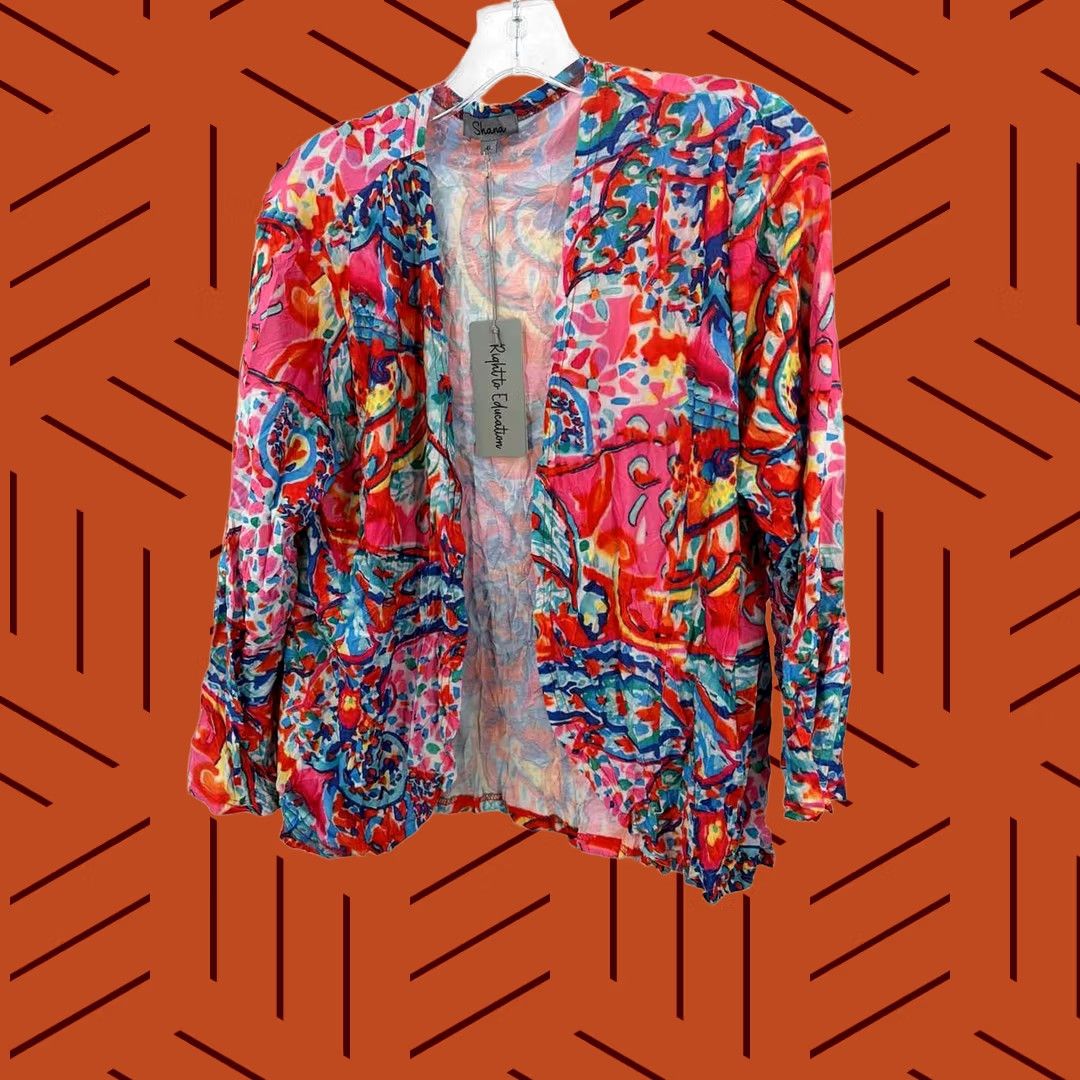 Pinko Shana Pink Printed Open Jacket Size XL Size XL / US 12-14 / IT 48-50 - 1 Thumbnail