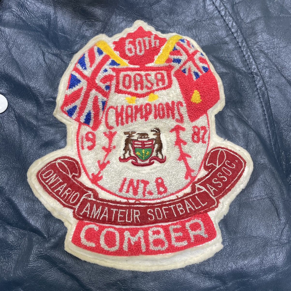 Avirex 🔥 vintage 80s Comber Oasa Softball leather varsity Jacket Size US L / EU 52-54 / 3 - 19 Thumbnail