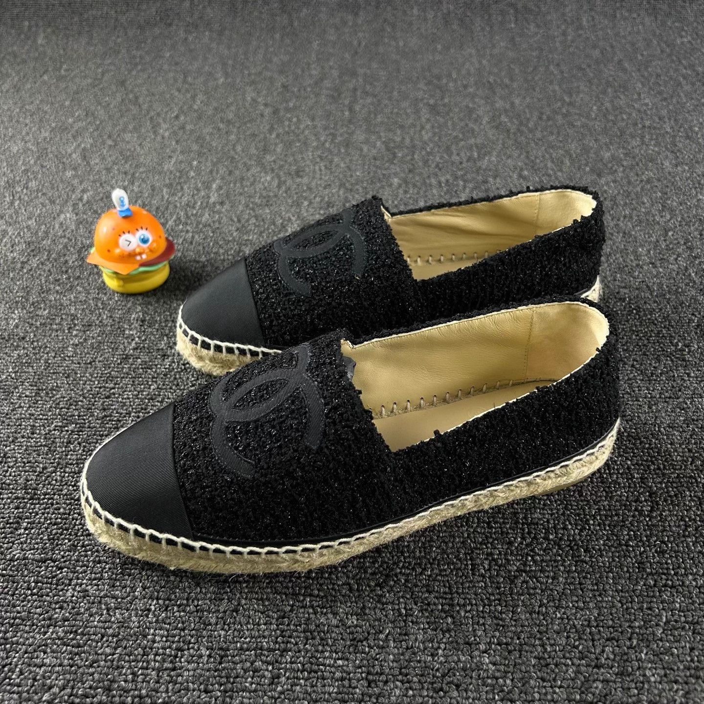 Chanel Chanel Black Woven CC Logo Fisherman Shoes EUR 38 Size US 7 / IT 37 - 1 Thumbnail