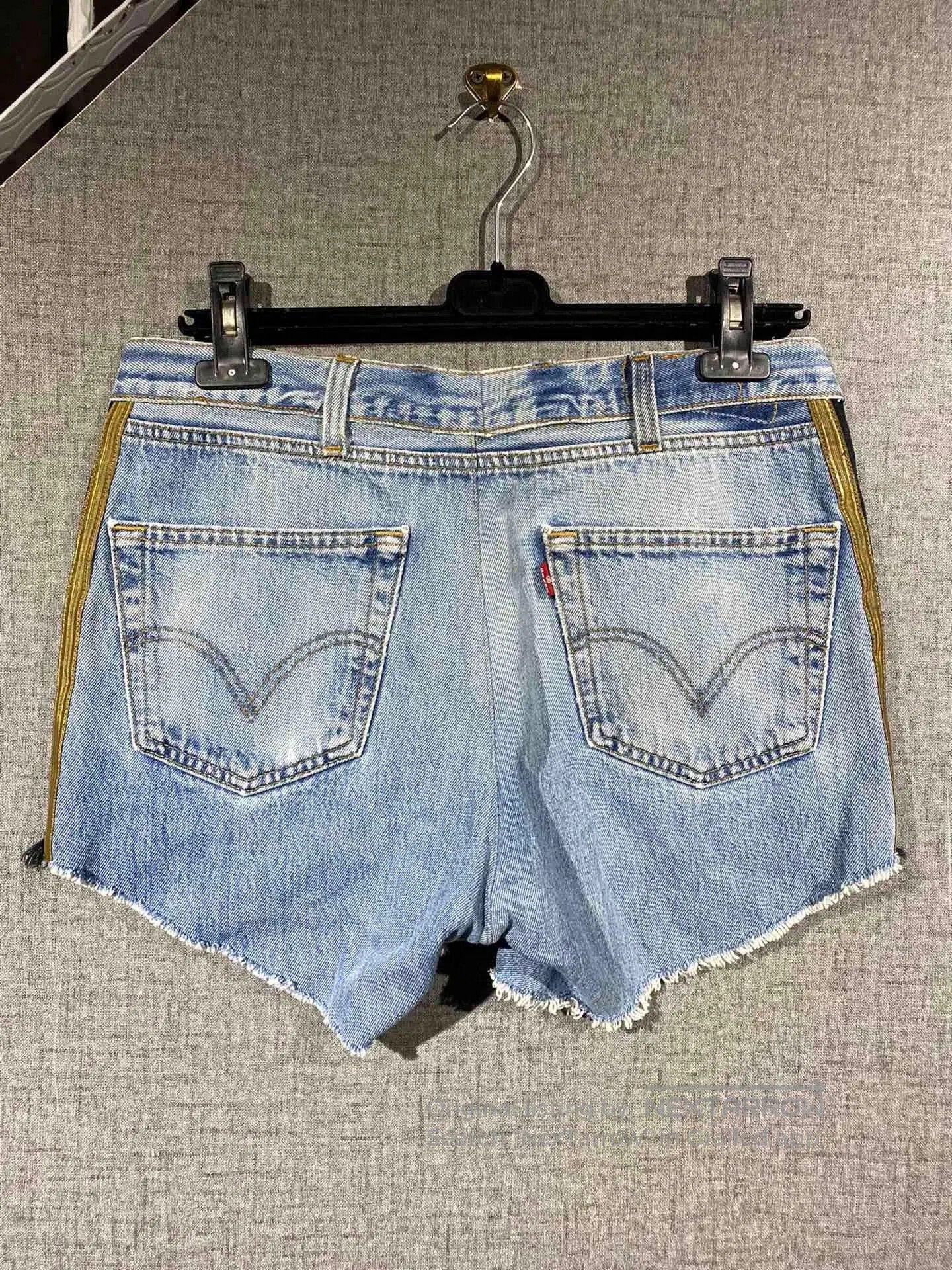Greg Lauren greg lauren blue denim shorts for women. Size 22" - 2 Thumbnail