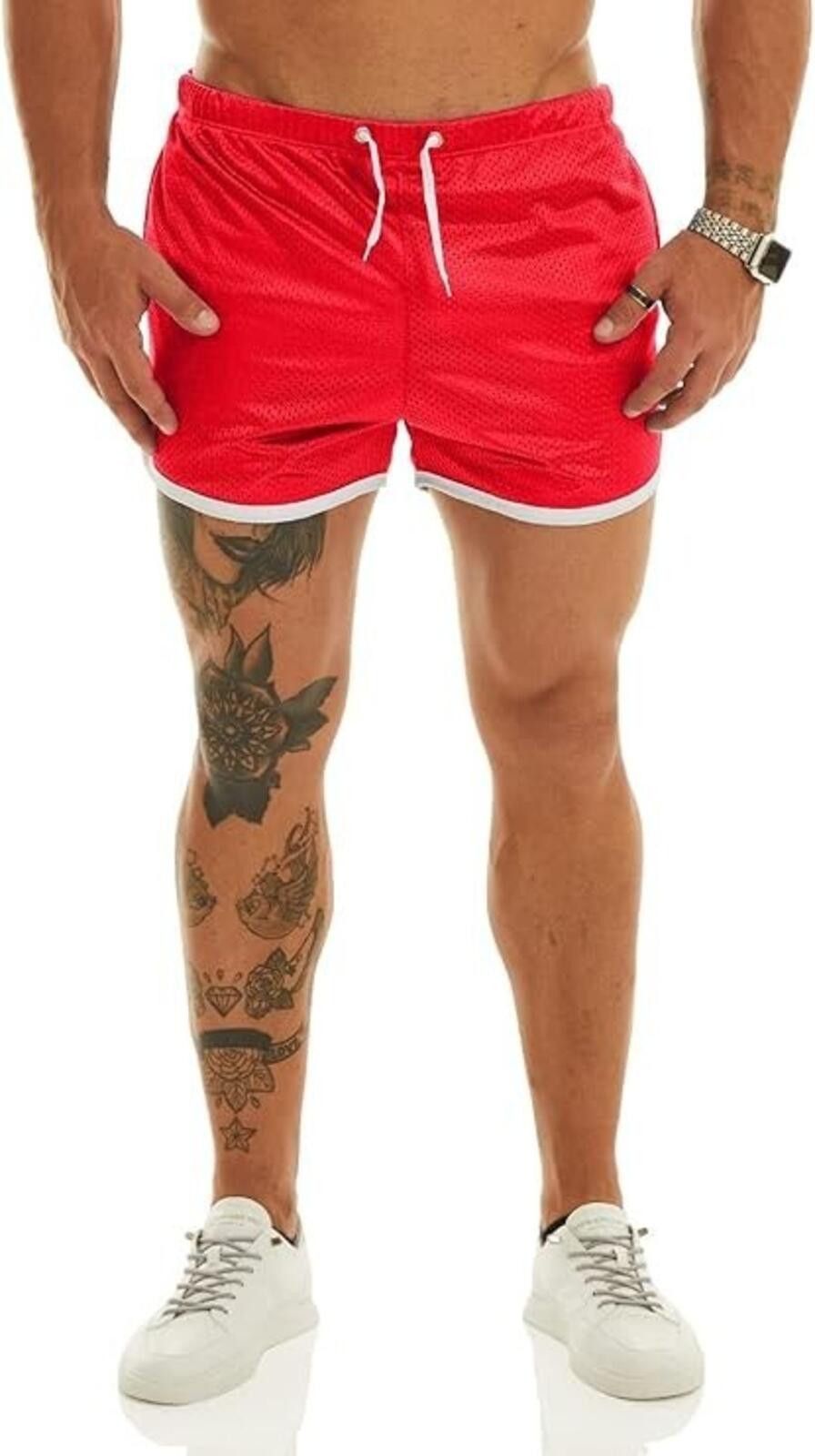 The Unbranded Brand Ouber Men's Fitted Shorts Workout Gym Tight Lifting Shorts Size US 34 / EU 50 - 3 Thumbnail