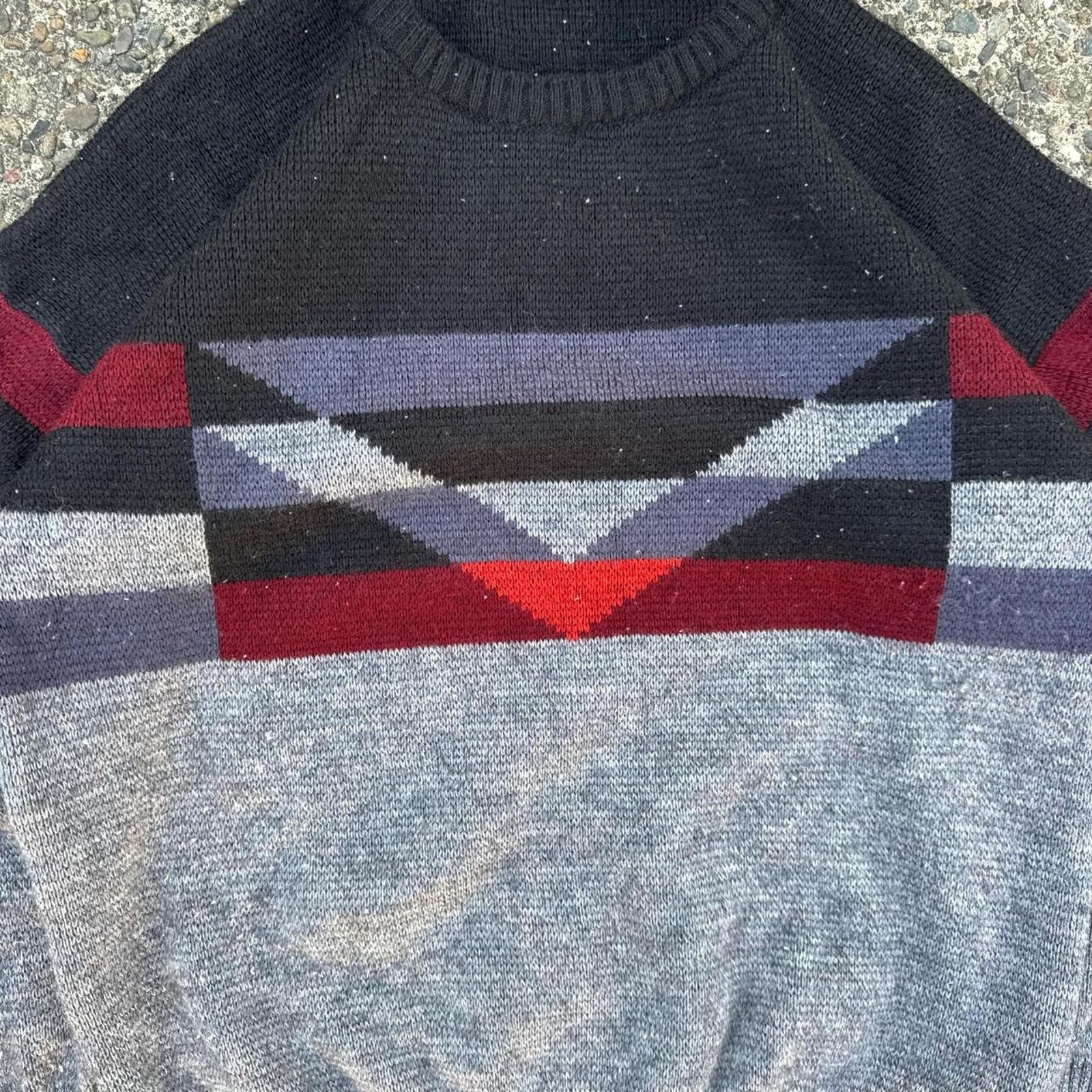 Vintage Vintage Italian Geometric Knit Sweater – Size XL Size US XL / EU 56 / 4 - 3 Thumbnail