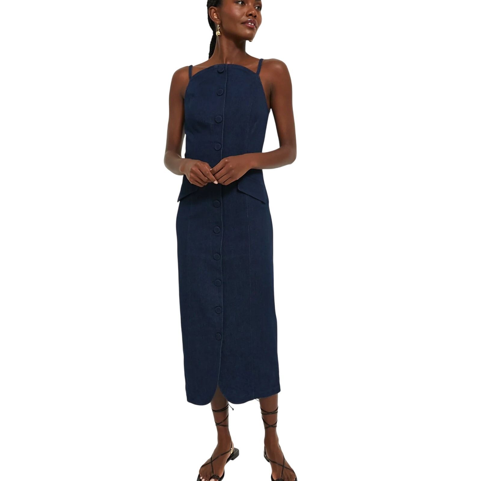 tuckernuck navy blue dress Tuckernuck Navy Cotton Alisa Dress Navy / 14