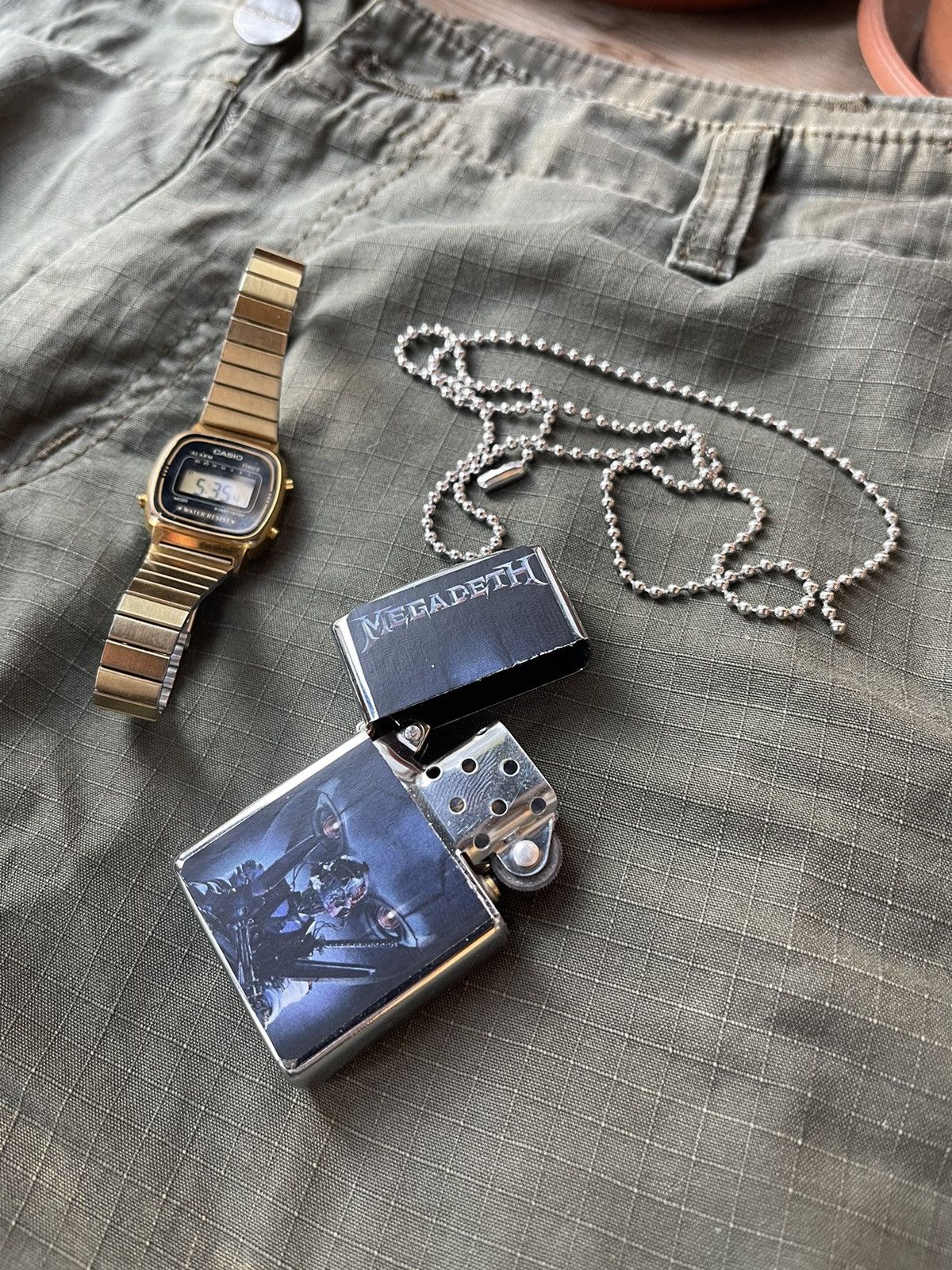 Vintage ☄️Awesome Silver lighter, WORK! Megadeth merch album Size ONE SIZE - 2 Thumbnail