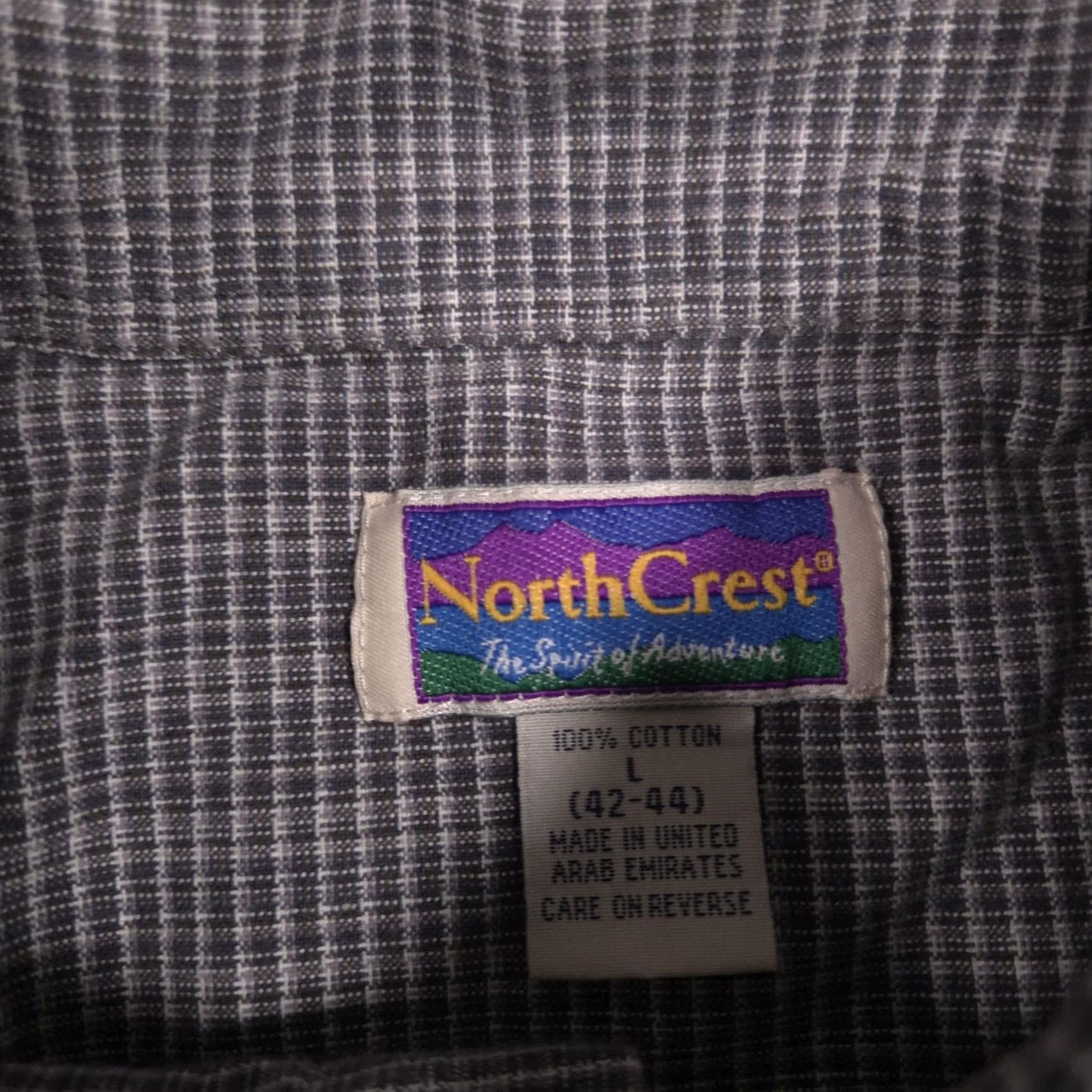 Vintage VINTAGE NorthCrest Shirt Mens L Gray Check Button Front Short Sleeve Casual Size US L / EU 52-54 / 3 - 5 Thumbnail