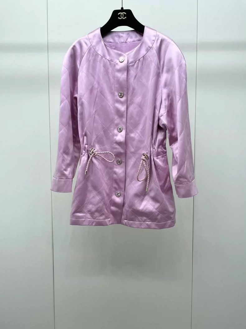 Chanel Chanel 23P pink diamond silk drawstring jacket Size S / US 4 / IT 40 - 1 Thumbnail