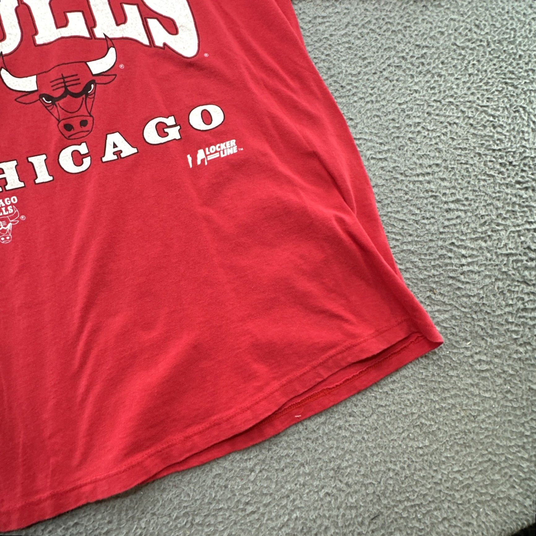 Doublet VINTAGE 90's CHICAGO BULLS Trench Shirt XXL? Double Sleeve Crew Neck Short Sleeve 100% Cotton Men Black & Red 1990-1999 90s Theme Size US XXL / EU 58 / 5 - 7 Thumbnail
