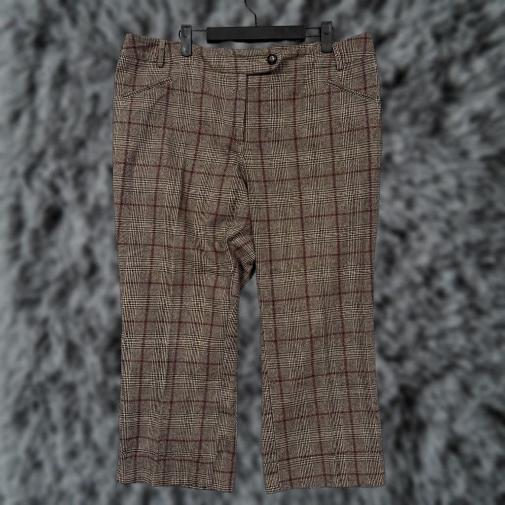 Vintage New York & Company Pants 16 38x23 Brown Plaid Crop Office Preppy Dark Academia Size 38" / US 16 / IT 52 - 1 Thumbnail
