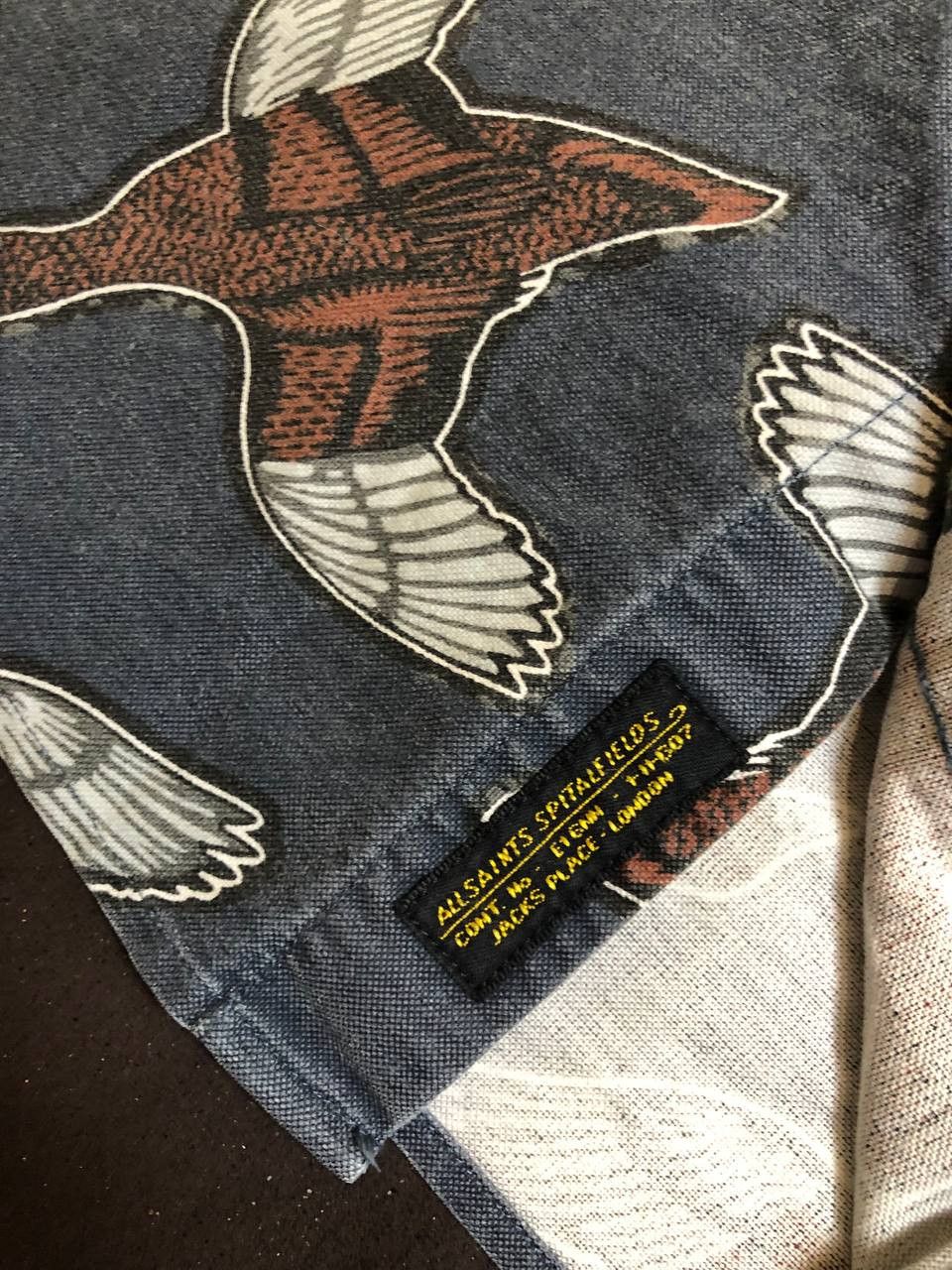 Allsaints Vintage Allsaints Bird Print Slim Fit Button Up Shirt Size US XS / EU 42 / 0 - 4 Thumbnail