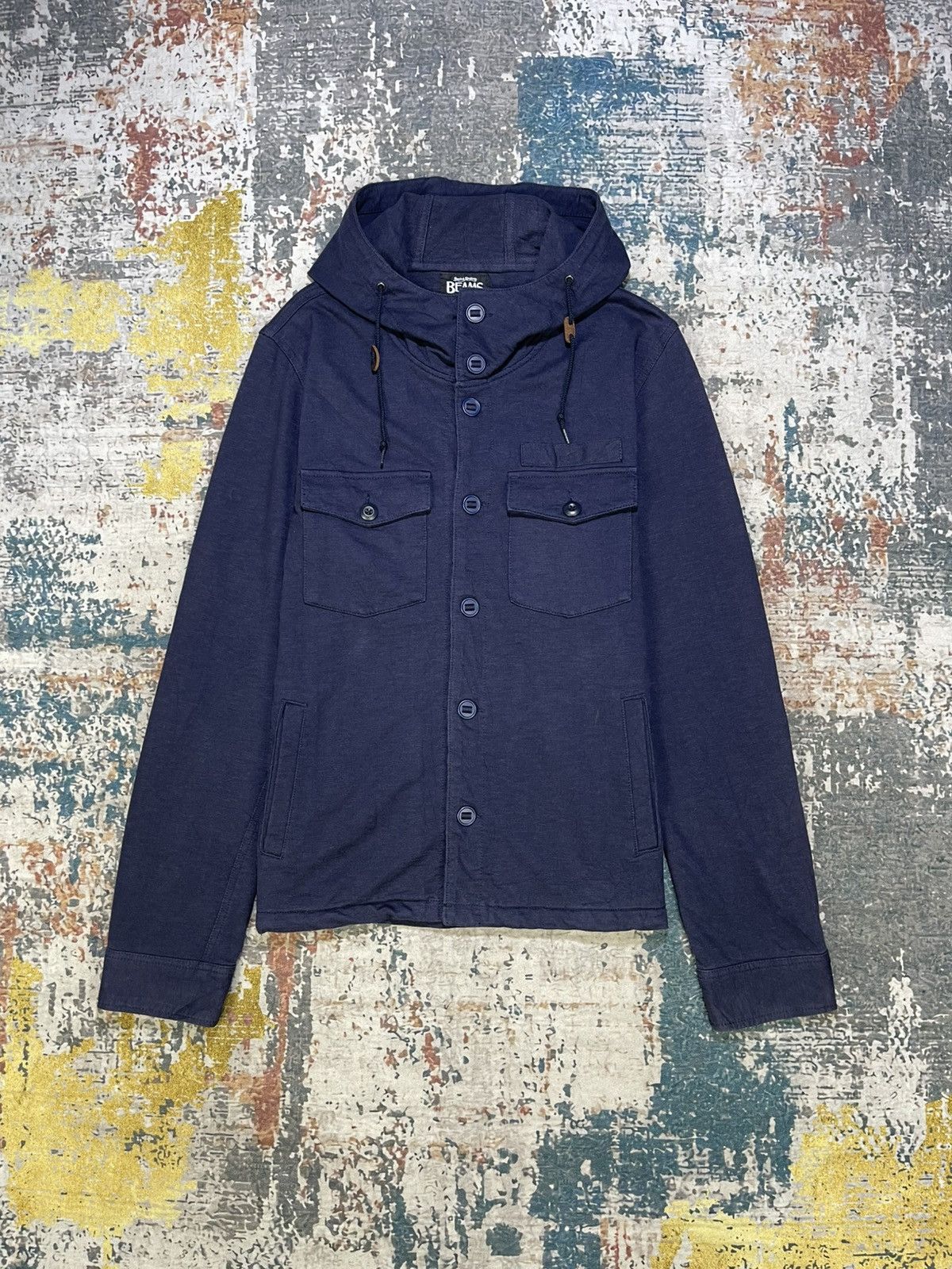 Beams Plus Beams Navy Hooded Cotton Jacket Size US M / EU 48-50 / 2 - 1 Thumbnail