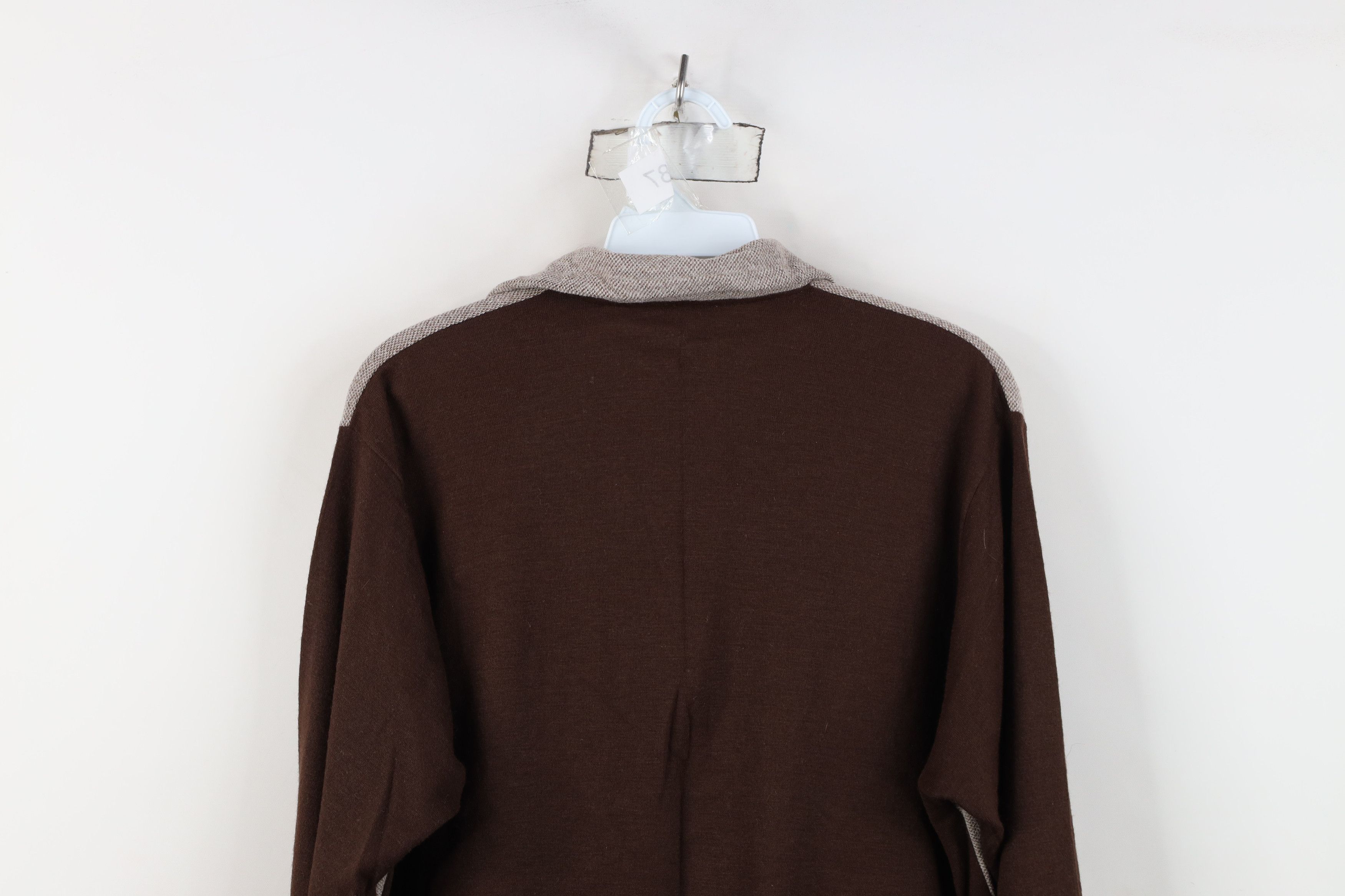 Vintage Vintage 50s 60s Streetwear Looped Collar Knit Polo Brown USA Size US L / EU 52-54 / 3 - 13 Thumbnail