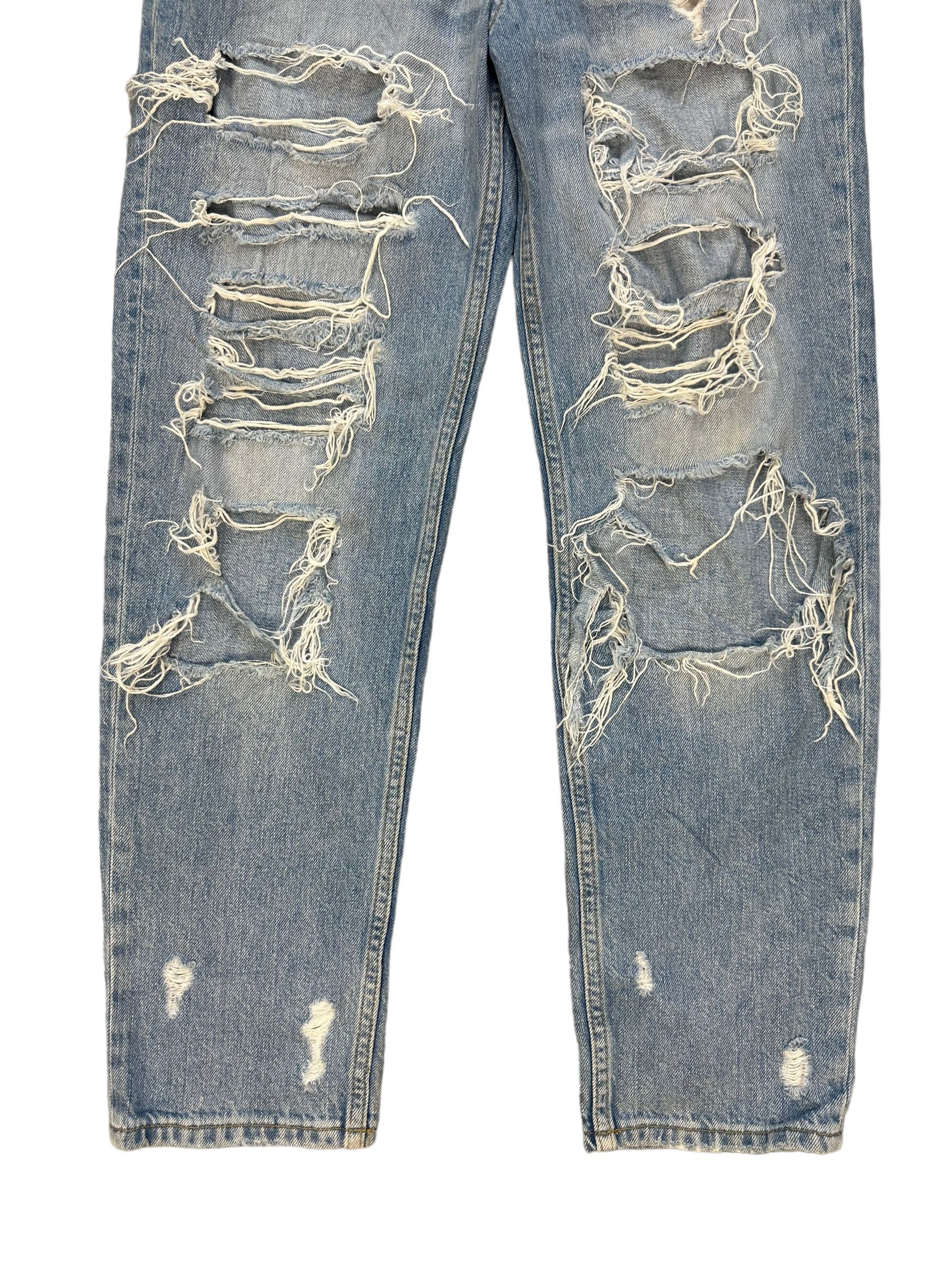 Japanese Brand TRASHED🔥 &DENIM DISTRESSED DENIM PANT SKINNY FIT #7927-190 Size US 27 - 4 Thumbnail