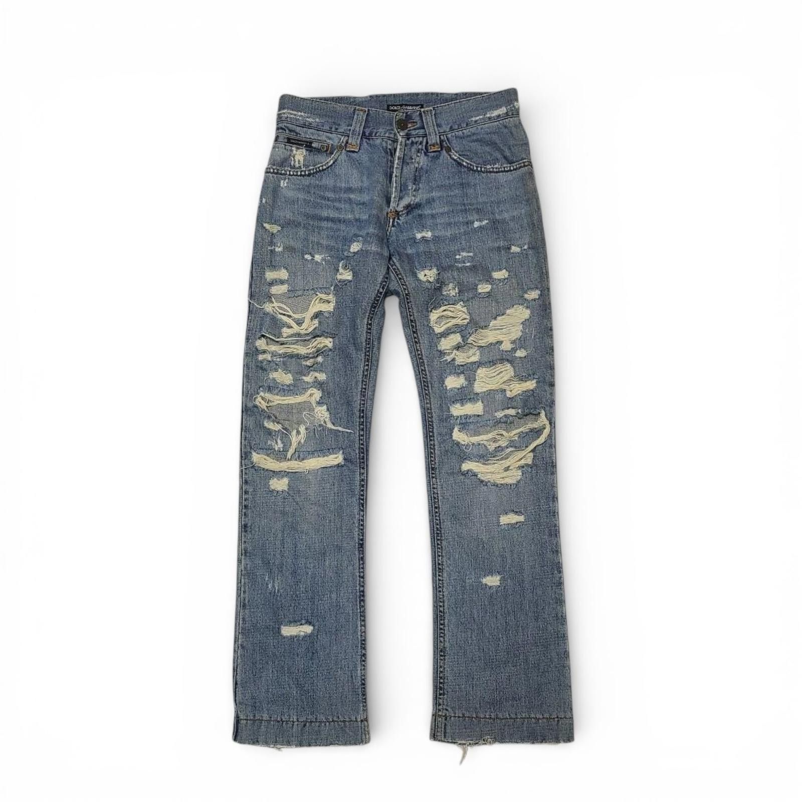 Dolce & Gabbana DOLCE&GABBANA - Distressed Blue Denim Jeans Size US 44 / EU 60 - 2 Thumbnail