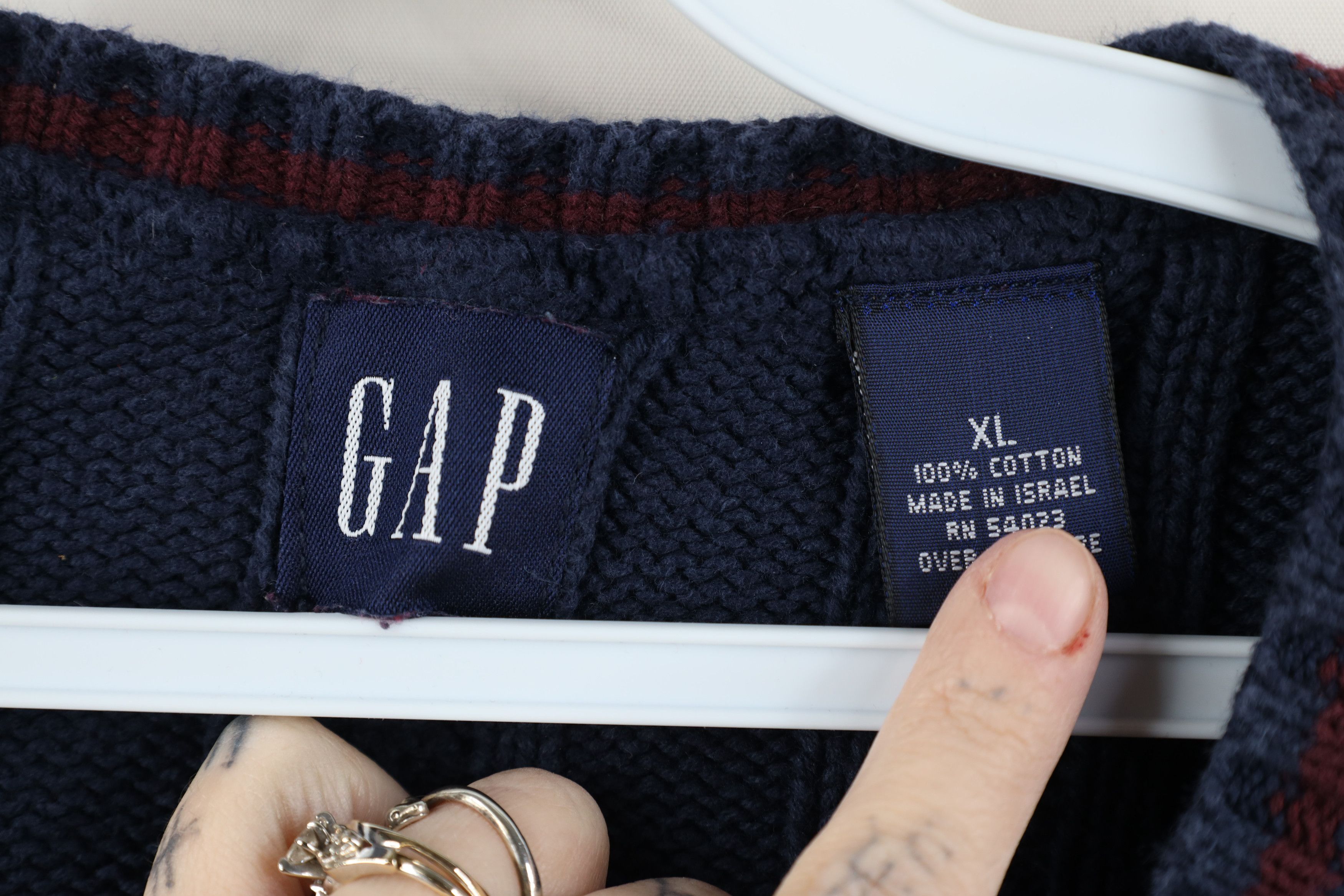 Gap Vintage 90s Gap Chunky Cable Knit Sweater Vest Navy Blue Size US XL / EU 56 / 4 - 4 Thumbnail