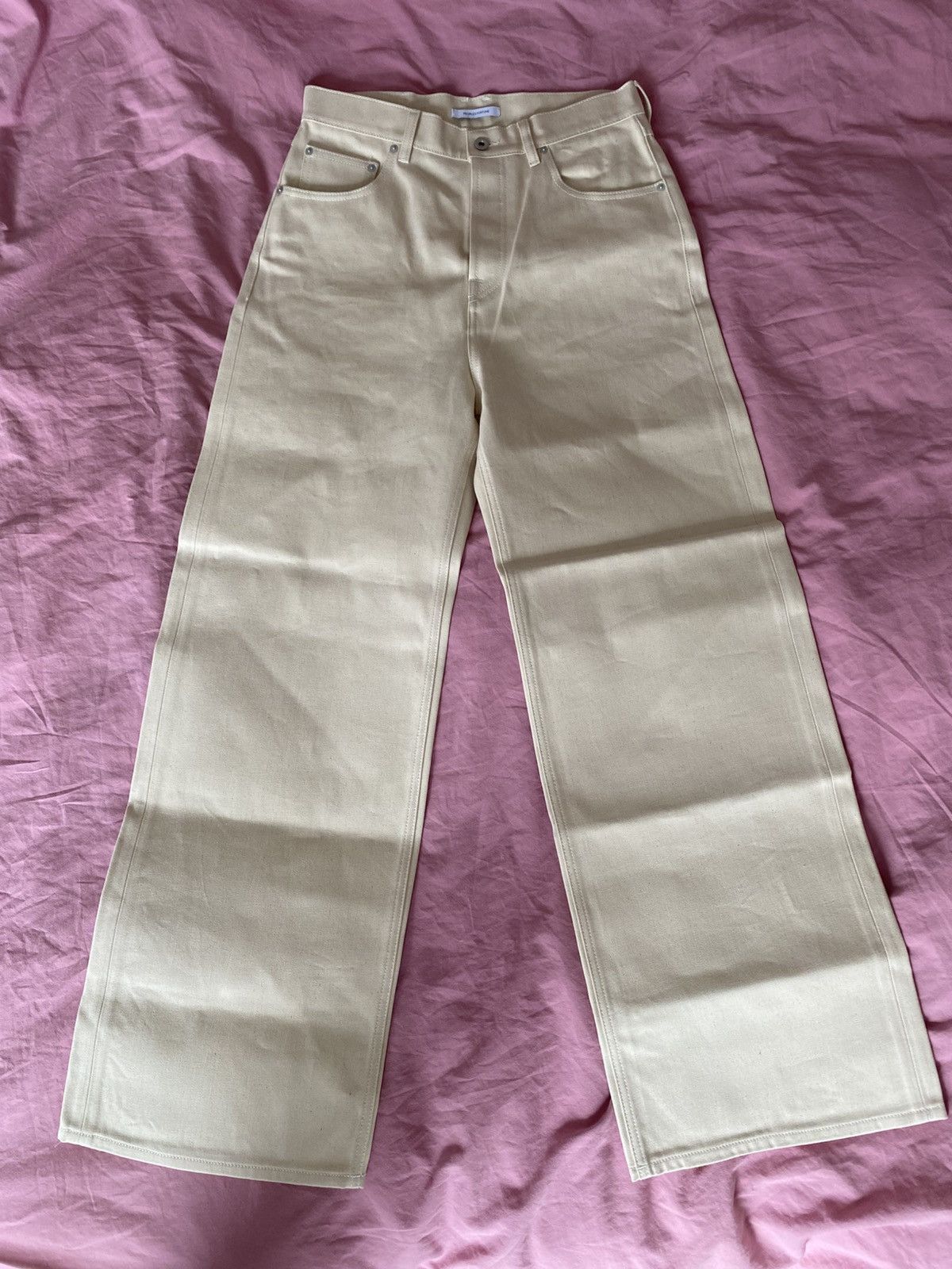 パンツ Peoples fortunes Leo wide ecru denim Other Peoples Fortune Leo Wide Leg Raw Ecru Denim | Grailed