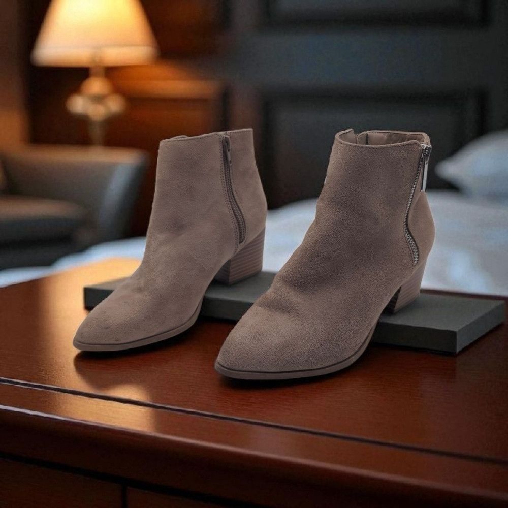 Lulus Lulu's Elegant Sz 6 Tan Fabric Suede Boots Booties Size US 6 / IT 36 - 1 Thumbnail