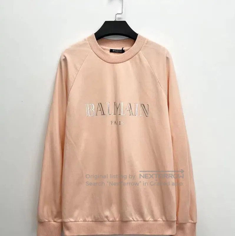 Balmain Balmain Spring Autumn Pink Logo Sweatshirt . Size M / US 6-8 / IT 42-44 - 1 Thumbnail