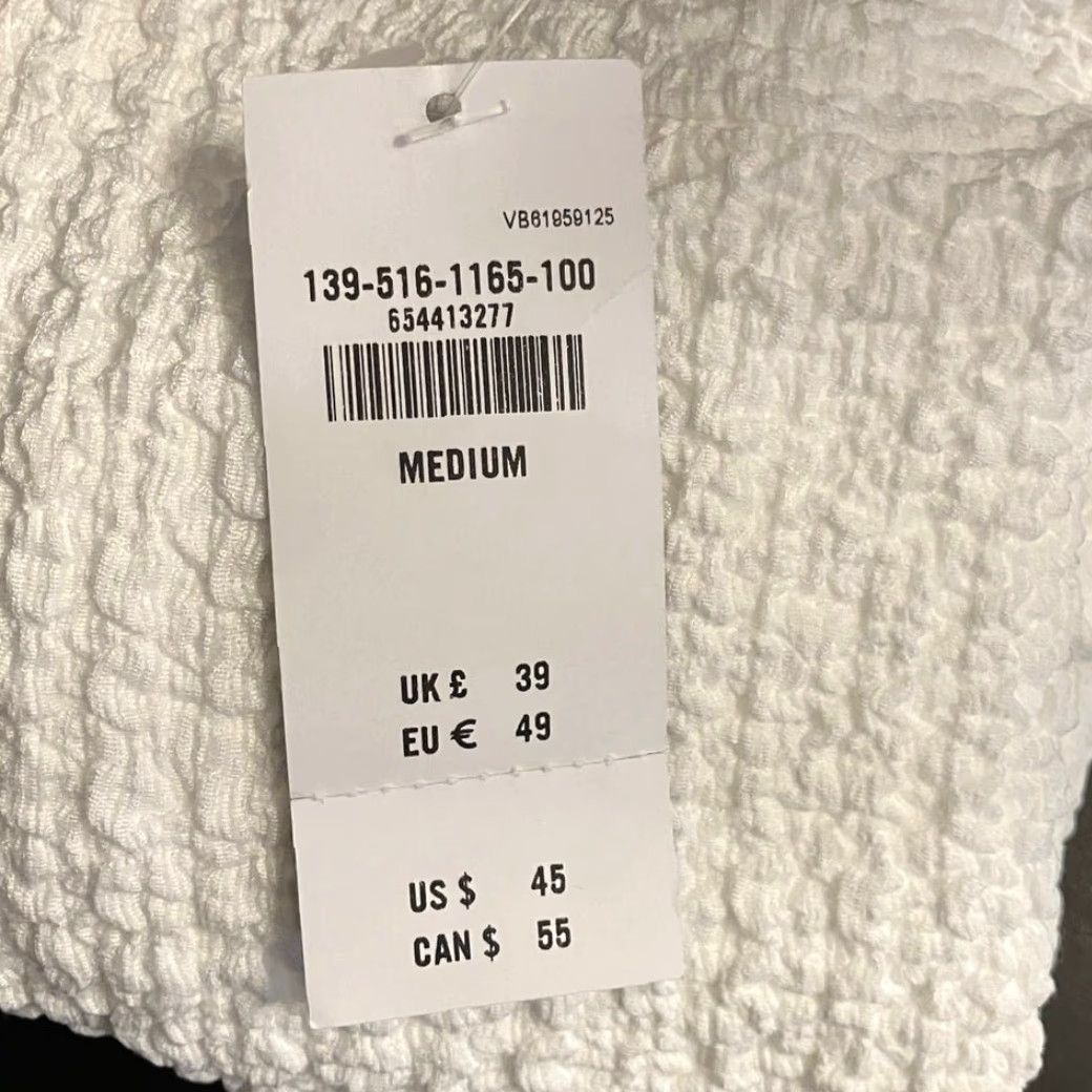 Abercrombie & Fitch Abercrombie & Fitch Womens Shirt White Fitted Textured Sheer Stretch Medium Size M / US 6-8 / IT 42-44 - 7 Thumbnail