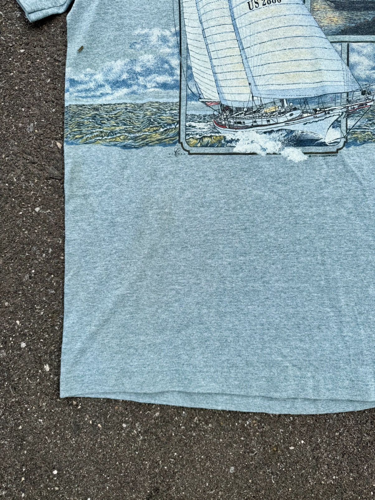 Vintage 1993 Florida Sailing Single Stitch Tee Shirt Size US L / EU 52-54 / 3 - 4 Thumbnail