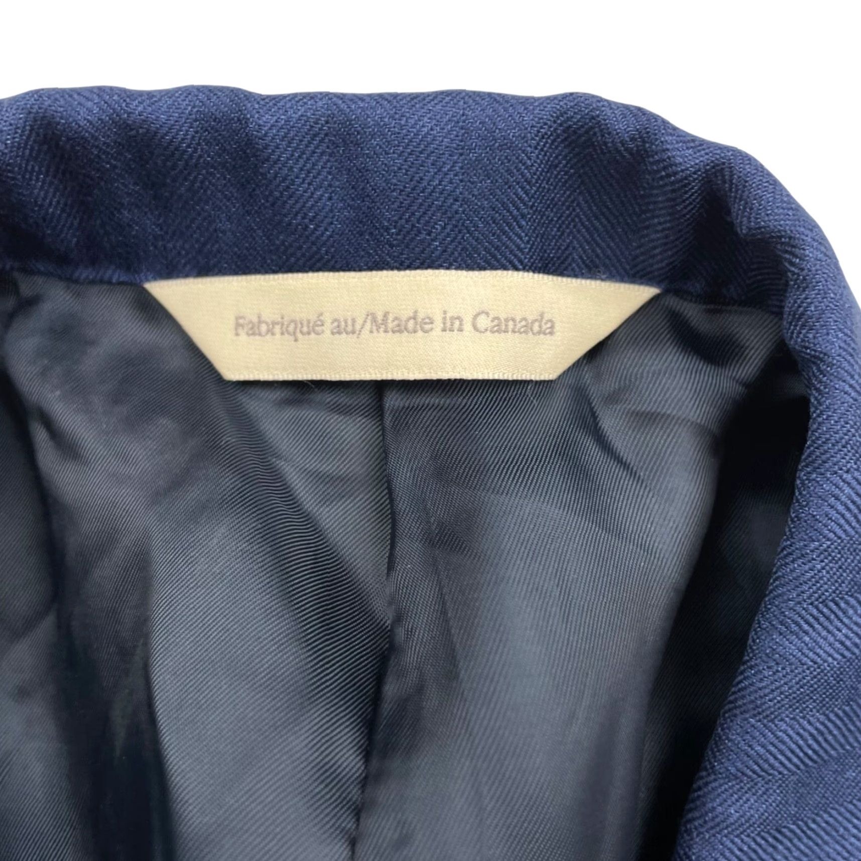 Vintage Samuelsohn Blazer Men 44L Blue Stripe Cashmere Silk 2-Button Notch Lapel Long Coat Jacket Size 44R - 5 Thumbnail