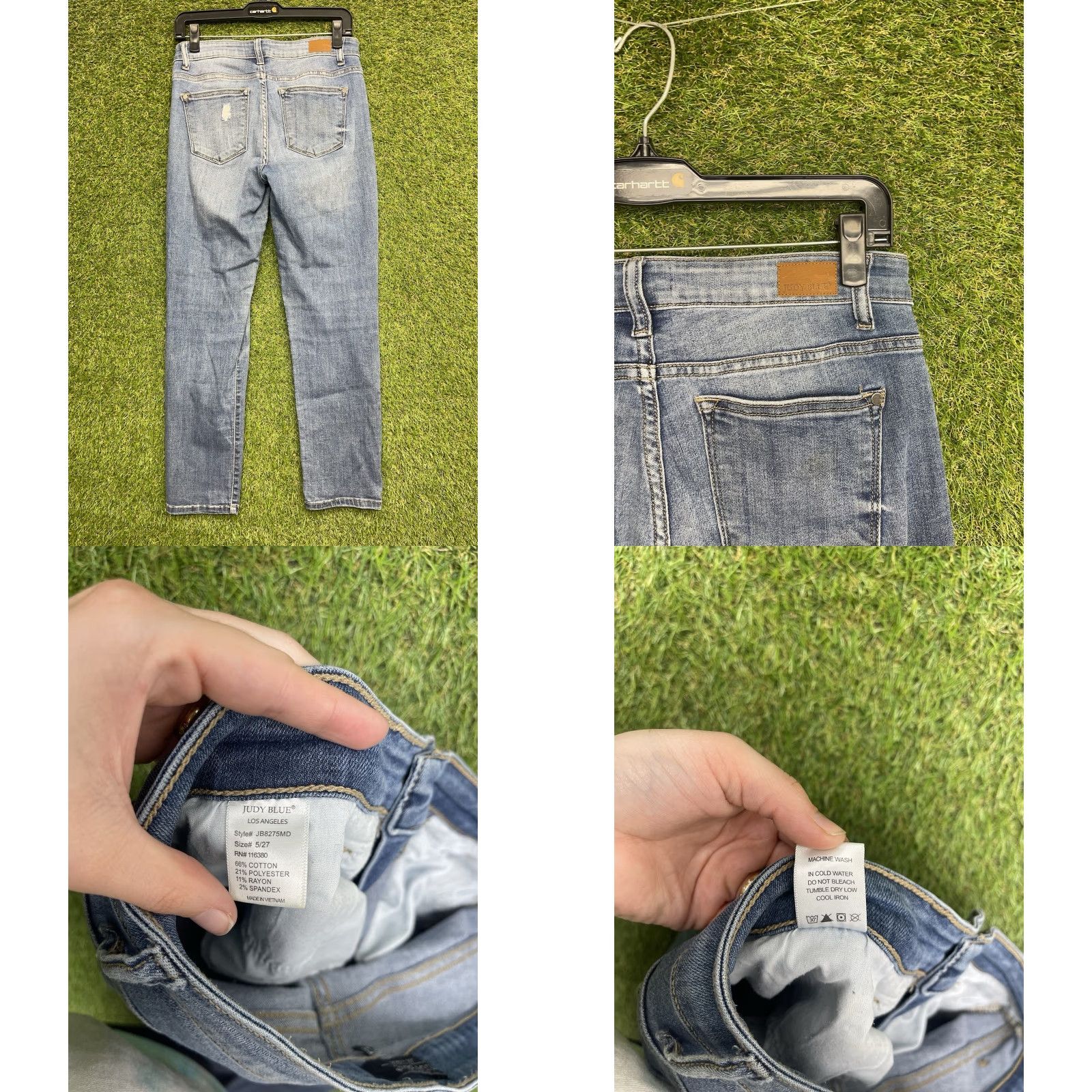 Vintage Judy Blue Jeans Womens 5/27 Boyfriend Fit Distressed Light Wash Denim Casual 90s Style Loose Fit May Include Logo Patch Womens 5/27 Size 28x28 Blue Size 27" / US 4 / IT 40 - 8 Thumbnail