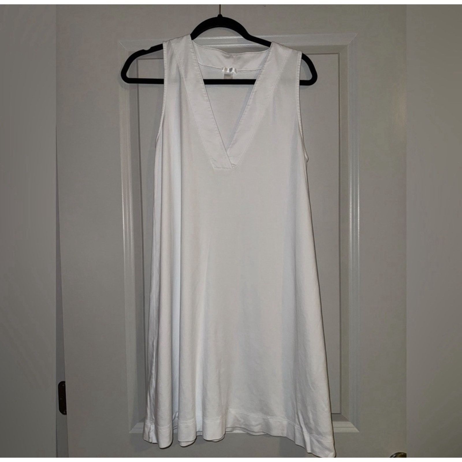Other Lake Pima Cotton White V Neck Sleeveless Mini Sleep Dress M Size M / US 6-8 / IT 42-44 - 1 Thumbnail