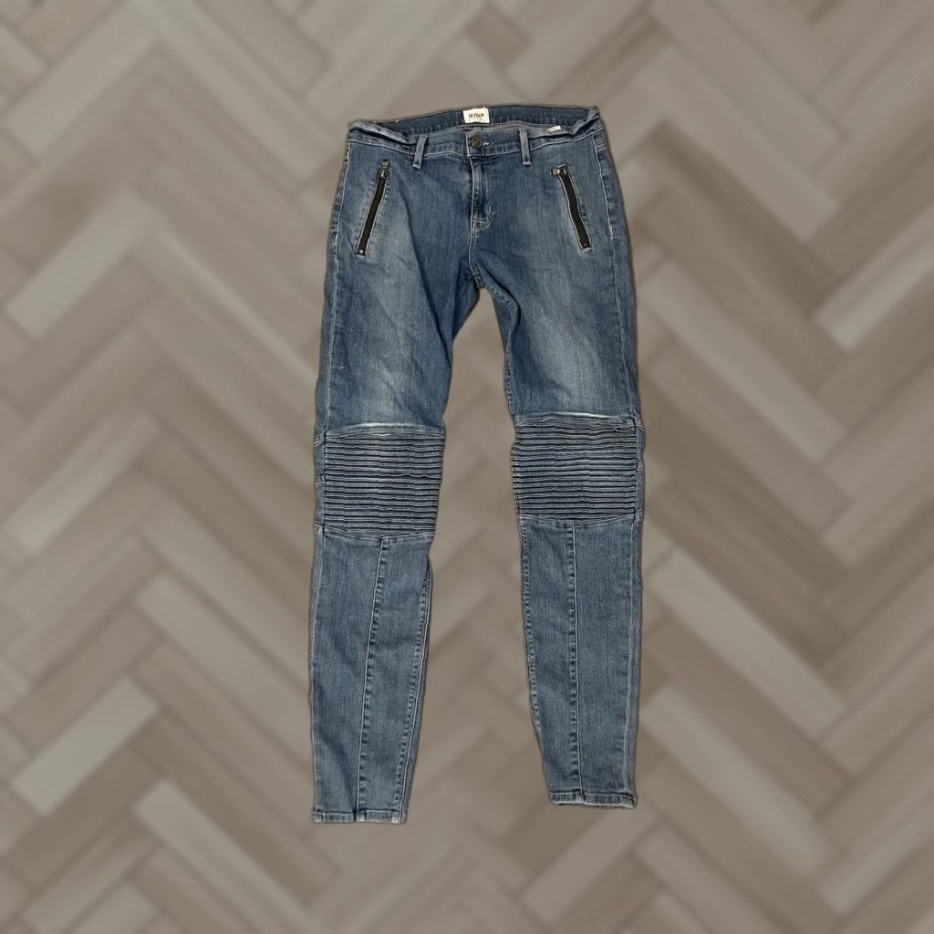 Hudson Hudson Womens Blue Denim Stark Moto Super Skinny Biker Jeans Size 29 Size 29" - 1 Thumbnail
