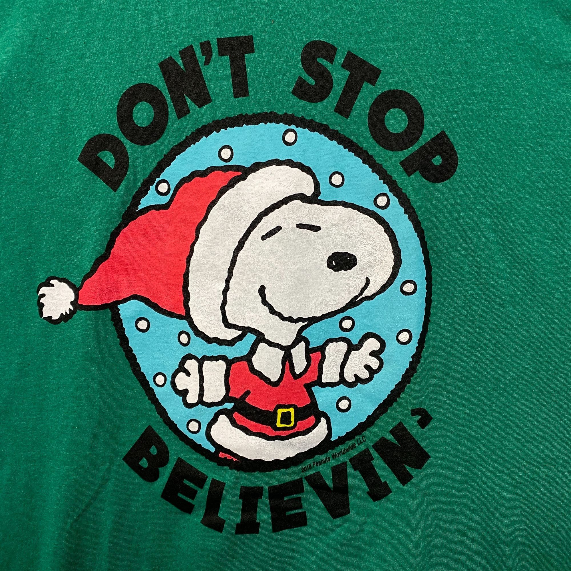 Peanuts Santa Snoopy Dont Stop Believin Peanuts Christmas Tee L Size US L / EU 52-54 / 3 - 2 Thumbnail