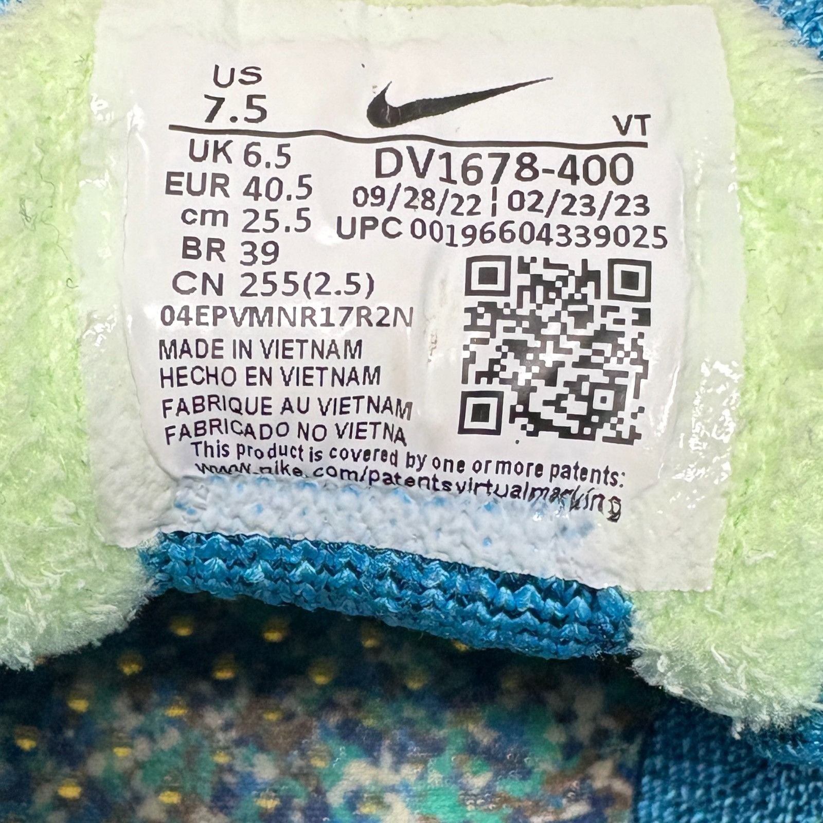 Nike Men’s Nike Air VaporMax Flyknit FK Baltic Blue DV1678-400 Me Size US 7.5 / EU 40-41 - 7 Thumbnail
