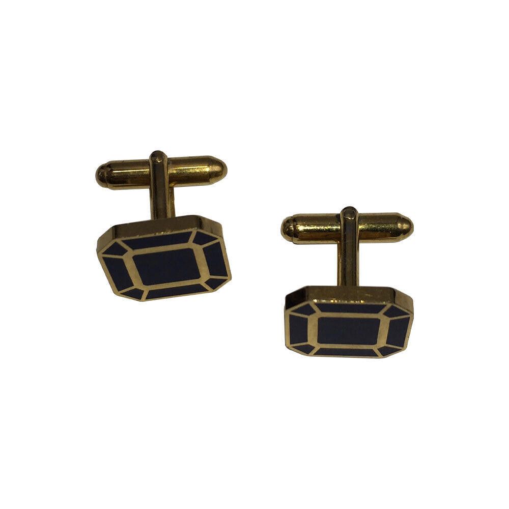 Pierre Cardin Pierre Cardin Gold and Black Enamel Retro Cufflinks Size ONE SIZE - 2 Thumbnail