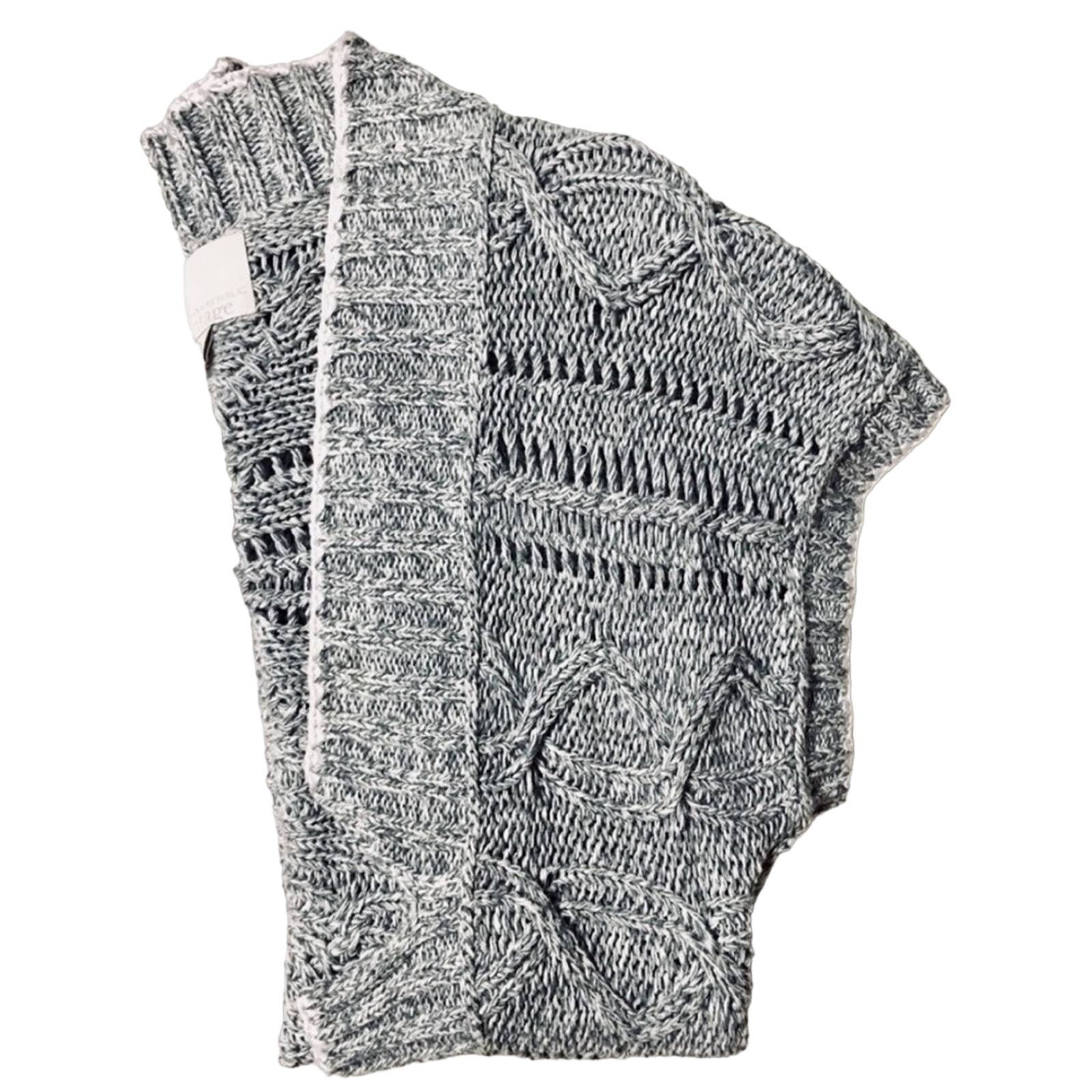 Banana Republic NEW Banana Republic Grey White Cable Knit Cardigan Sweater Size S / US 4 / IT 40 - 13 Thumbnail