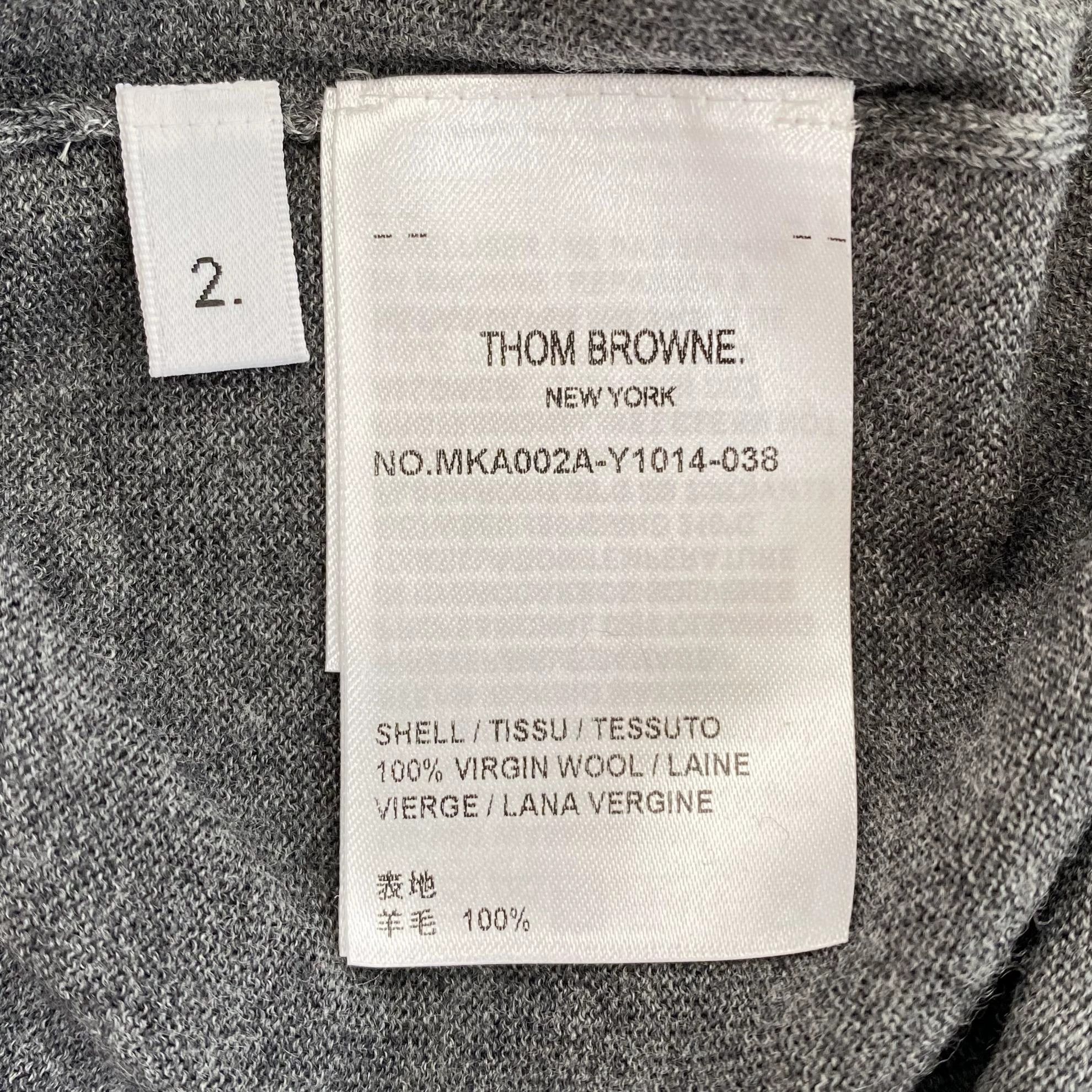 Thom Browne TB Gray Crewneck Knit Sweater US 2 Pre-owned Size XS / US 0-2 / IT 36-38 - 8 Thumbnail