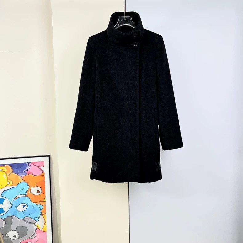 Max Mara Max Mara Black Alpaca Coat Size L / US 10 / IT 46 - 1 Thumbnail