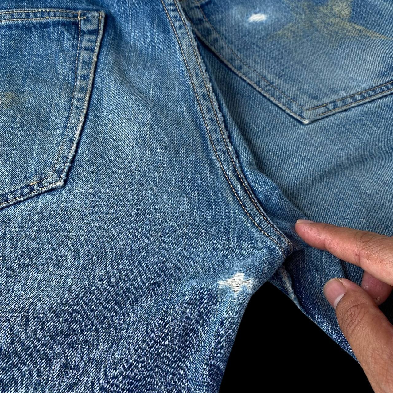 Sugar Cane Vintage Sugar Cane Lot 902 Selvedge Grunge Frayed StarPrint Size US 31 - 20 Thumbnail