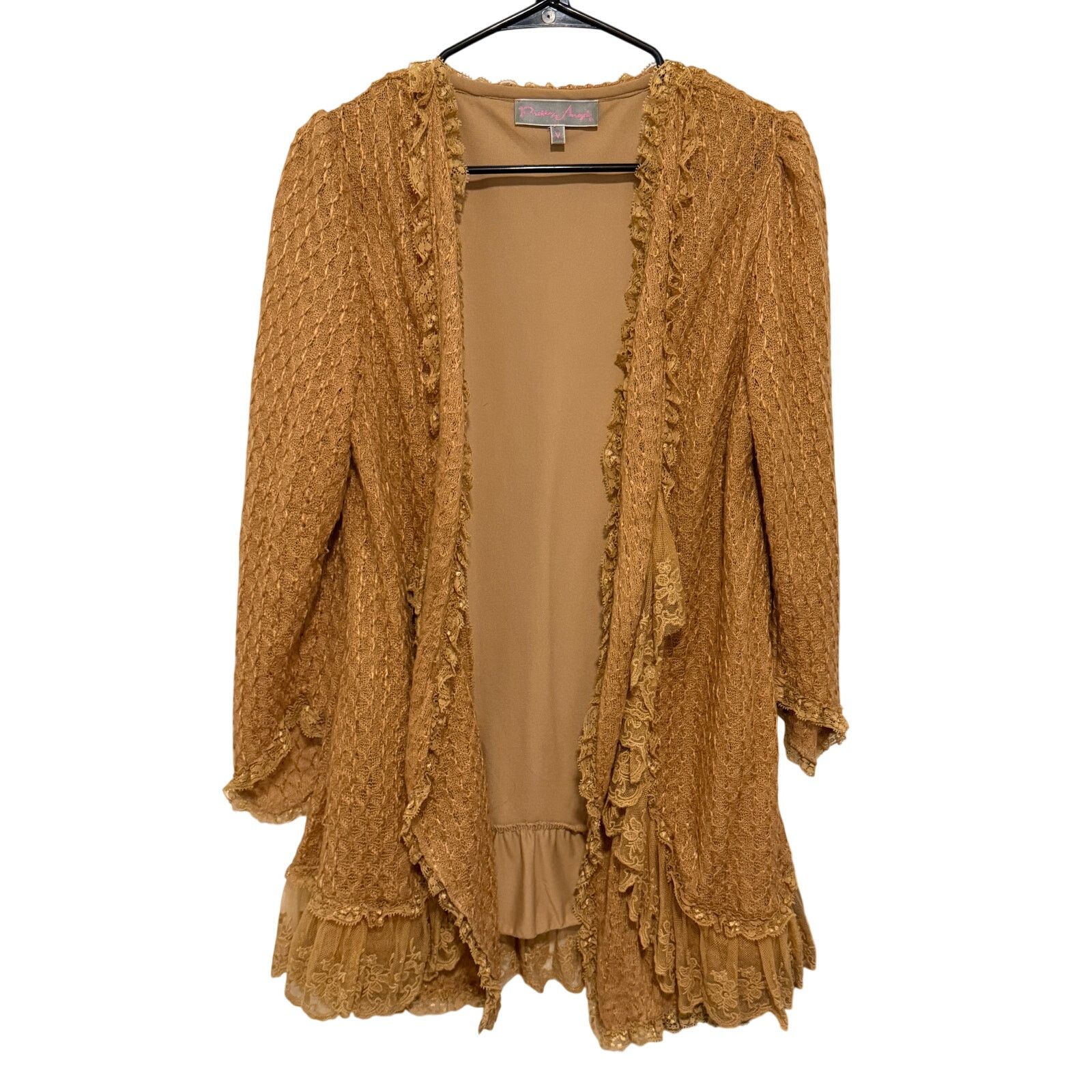 Other Pretty Angel Orange Long Sleeve Open Front Boho Cardigan Size M / US 6-8 / IT 42-44 - 2 Thumbnail