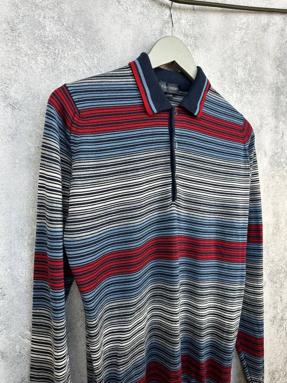 John Smedley John Smedley Merino Wool Striped Polo LS Sweater Jumper Size US S / EU 44-46 / 1 - 3 Thumbnail