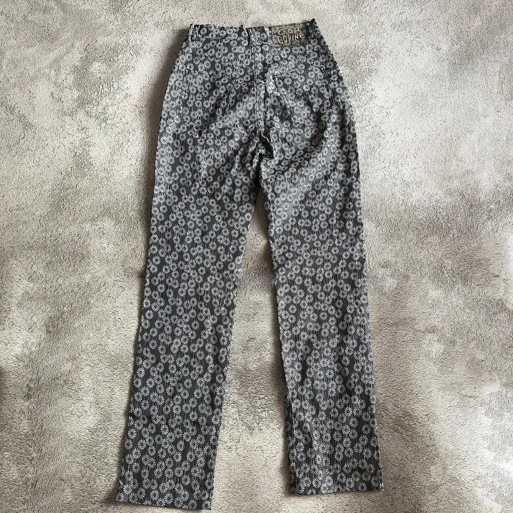 Cop Copine Cop Copine Archive Y2K Metallic Jacquard Floral Pants Size 31" - 2 Thumbnail