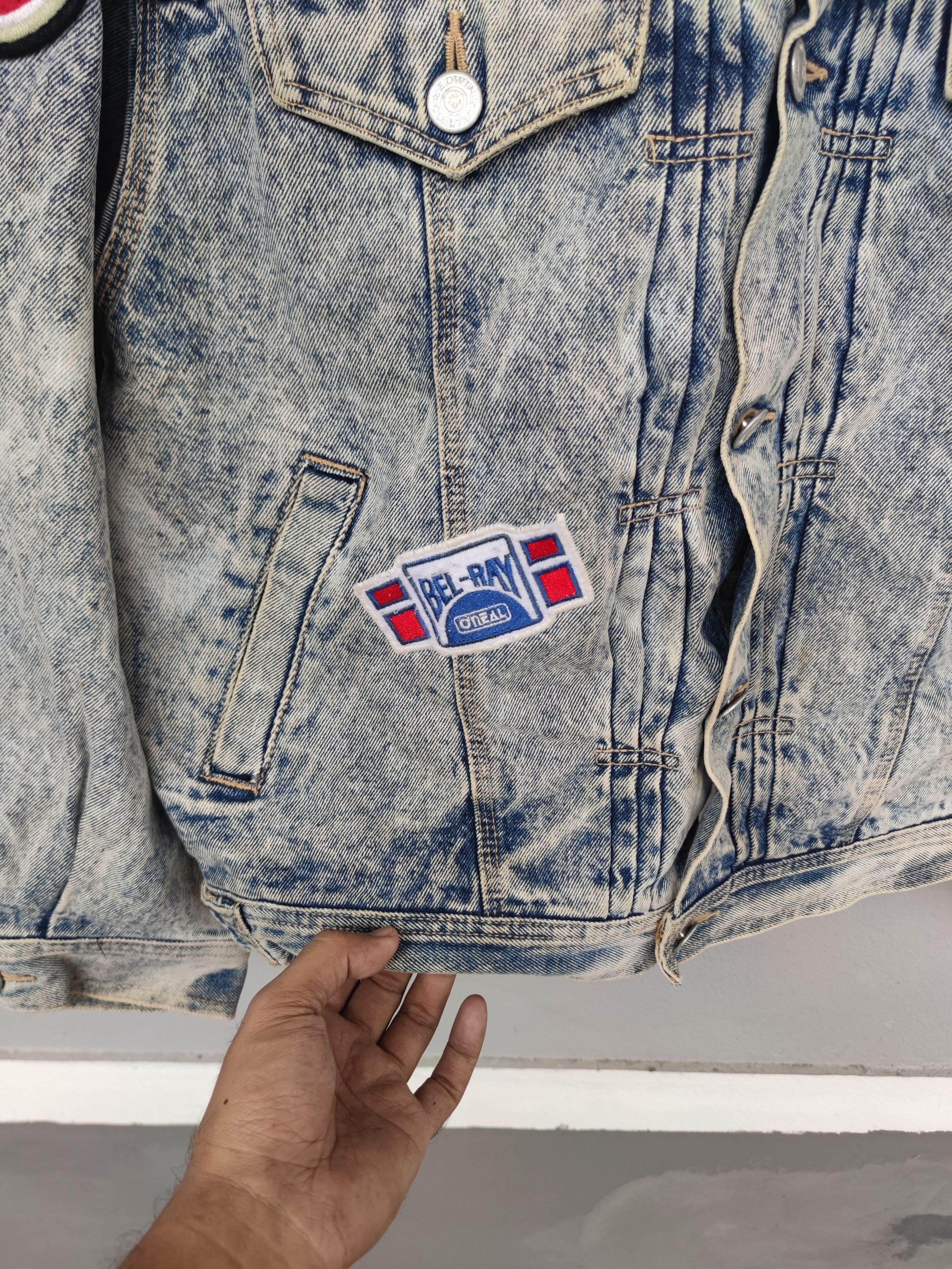 Edwin Vtg Edwin Denim Jacket Lucky Strike Penzoil Bel-Ray Oneal Size US L / EU 52-54 / 3 - 5 Thumbnail