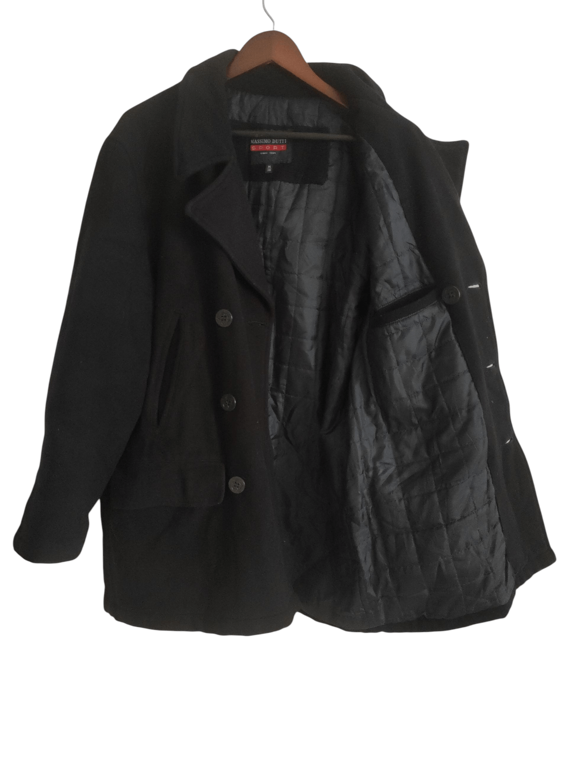 Massimo Dutti Massimo Dutti Sport Wool Double Breasted Blue Navy Peacoat Size US XL / EU 56 / 4 - 5 Thumbnail