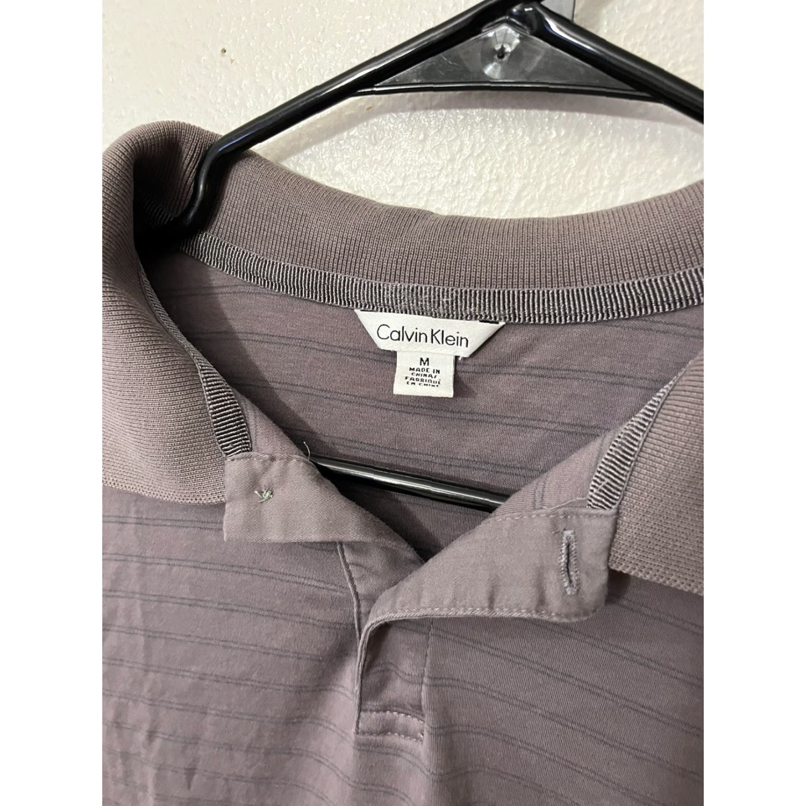 Calvin Klein Calvin Klein Polo Shirt Mens Medium Purple Striped Size US M / EU 48-50 / 2 - 3 Thumbnail